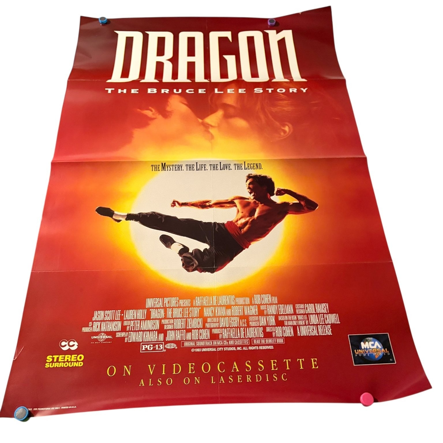 Vintage Dragon The Bruce Lee Story 1993 One Sheet Movie Poster USA 27"x40"