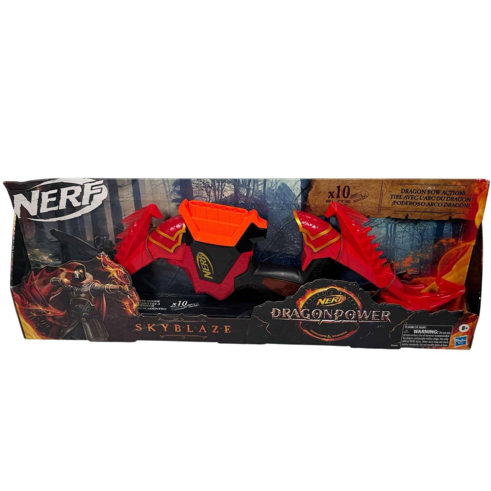 NERF DragonPower Skyblaze Dart Bow Blaster + 10 Darts Dungeons & Dragons Toy Gun