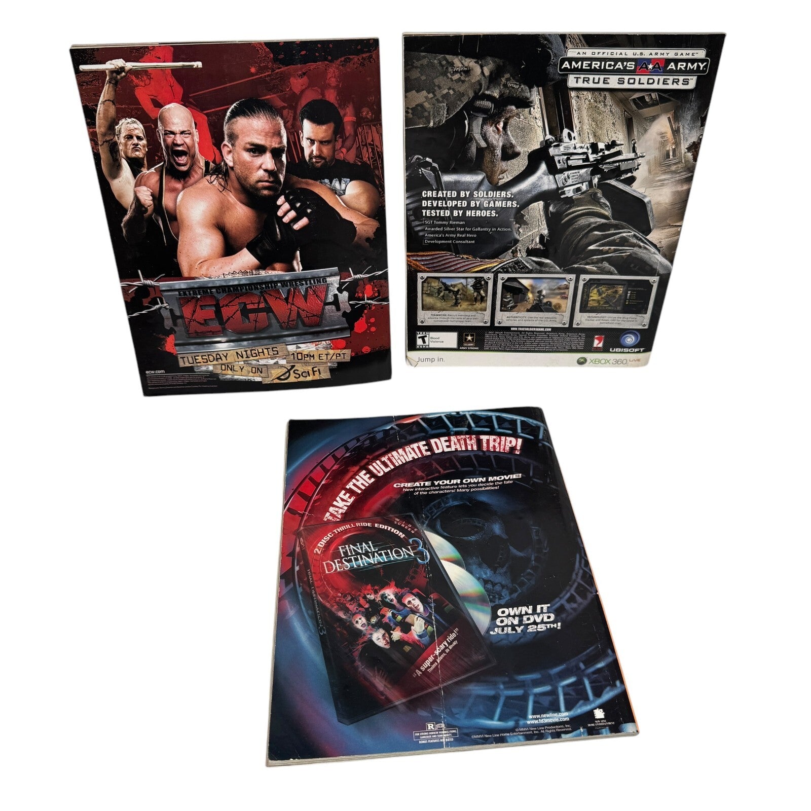 WWE Magazine Lot of 3 Issues 2006-2007 Batista & 51 Worst Offenders No Posters