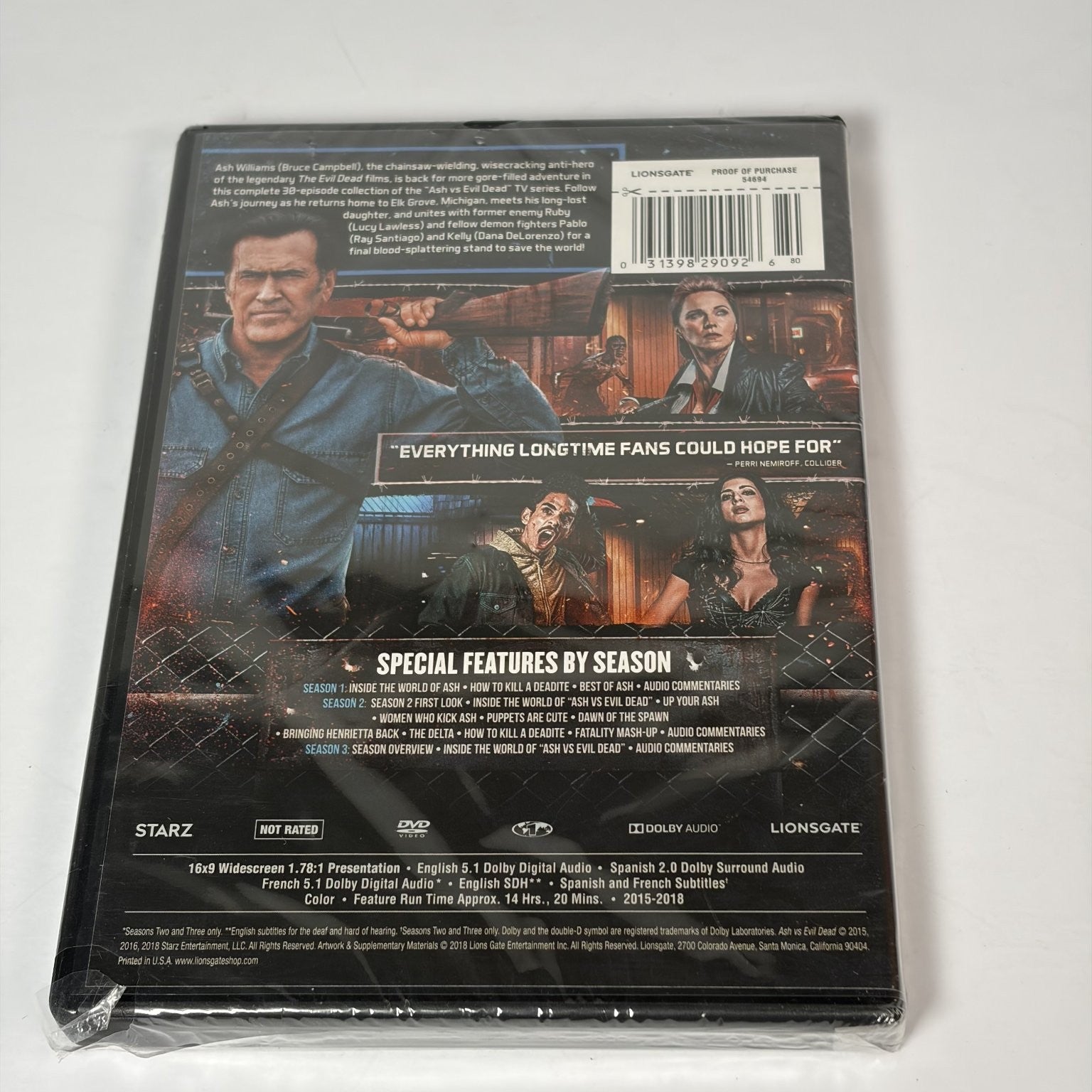 Ash vs Evil Dead DVD 2018 The Complete Collection Bruce Campbell STARZ