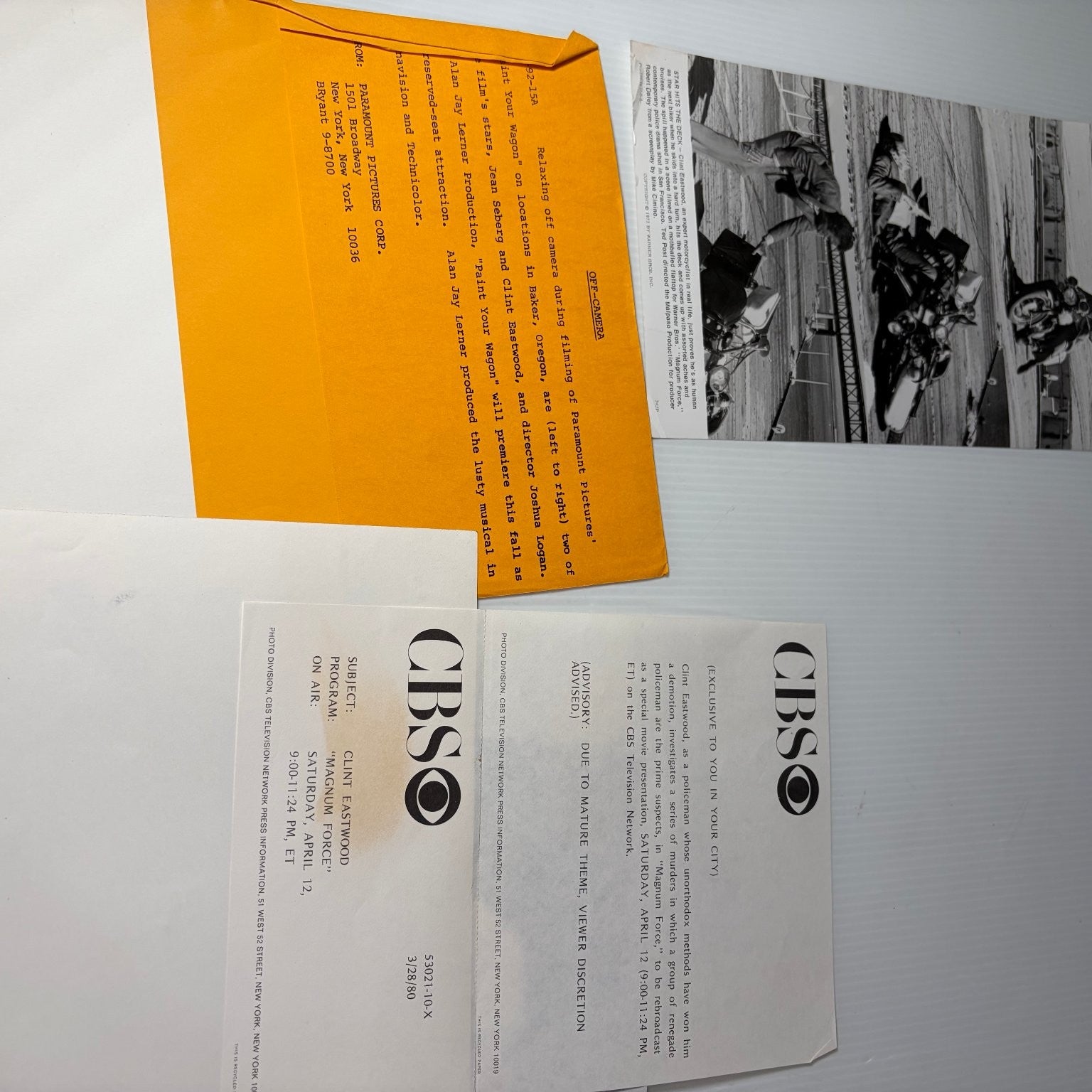 Warner Bros Clint Eastwood Movie Press Kit Photo Lot of 5 Magnum Force & More