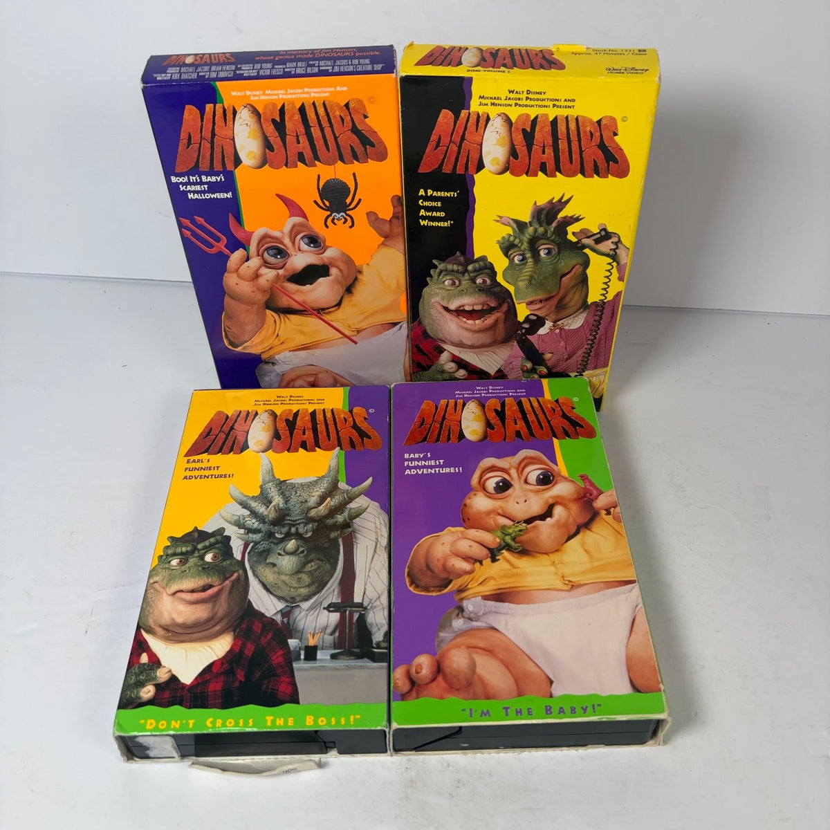 Dinosaurs VHS Lot of 4 Tapes 1991 Kids Comedy Jim Henson Buena Vista Home Video