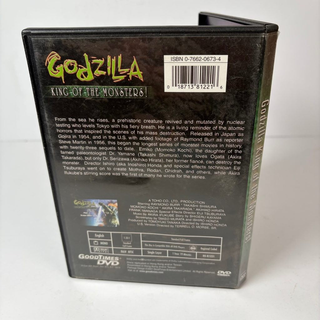 Godzilla King of the Monsters DVD 1956 Raymond Burr Toho GoodTimes B&W