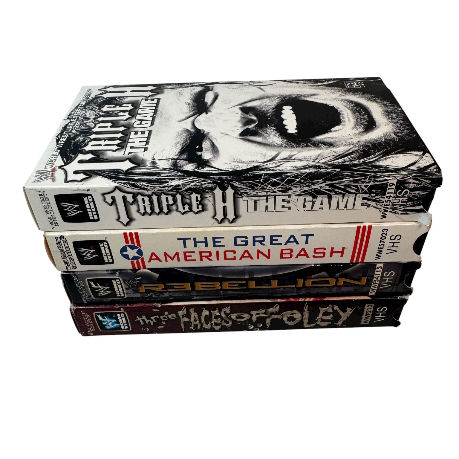 Lot of 4 WWF Wrestling PPV VHS Triple H The Game 2001 Rebellion American Bash
