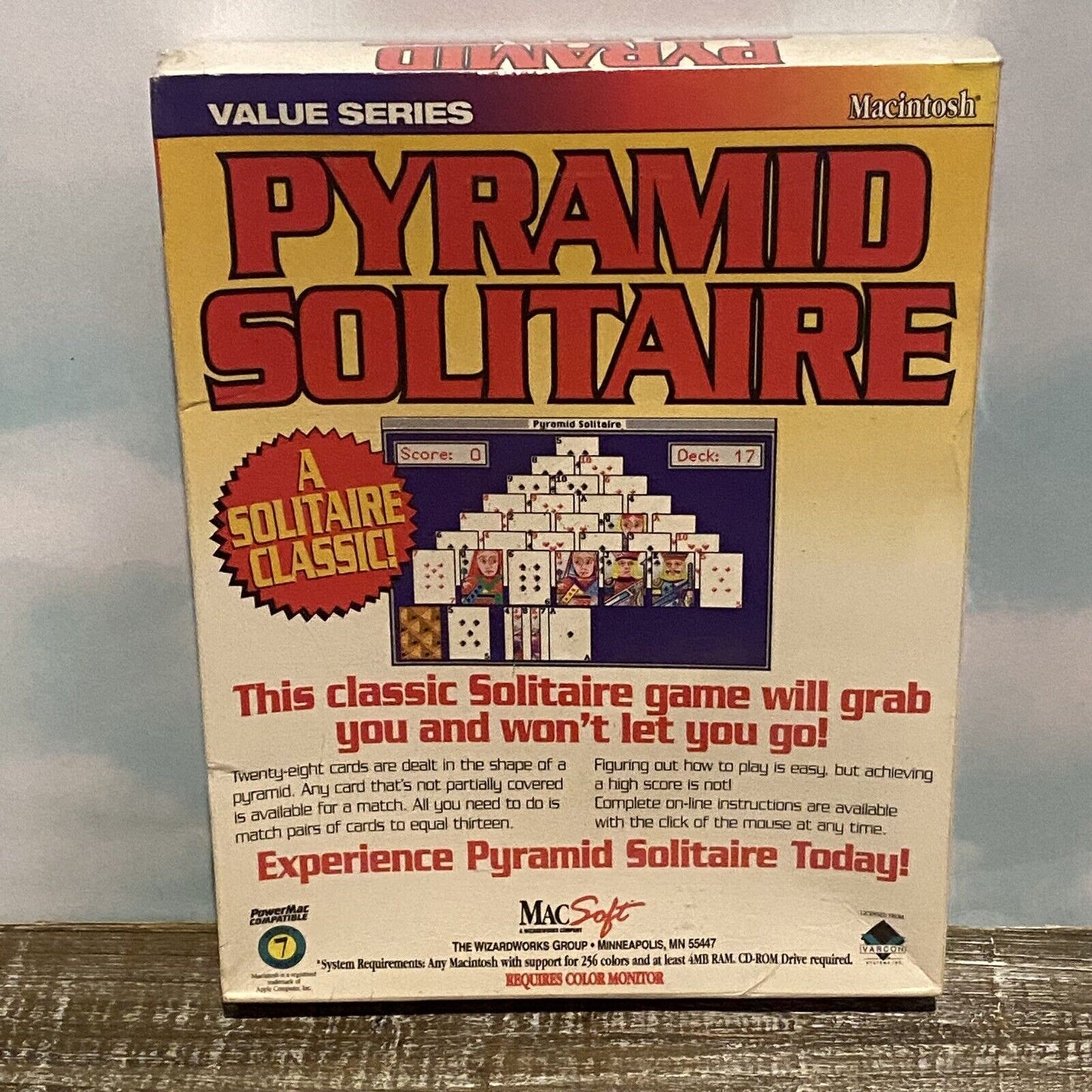 Pyramid Solitaire Big Box Macintosh VTG CD-ROM Game Sealed