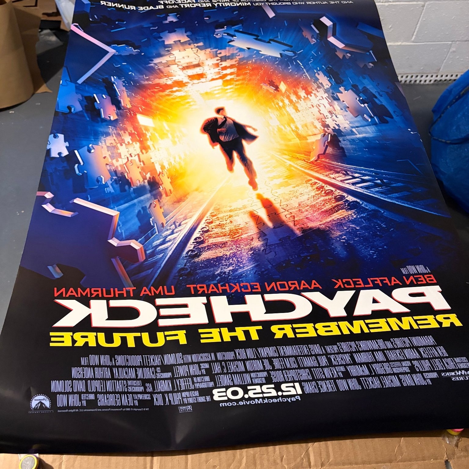 Paycheck 2003 One Sheet Movie Poster Original Double-Sided Ben Affleck 27x40
