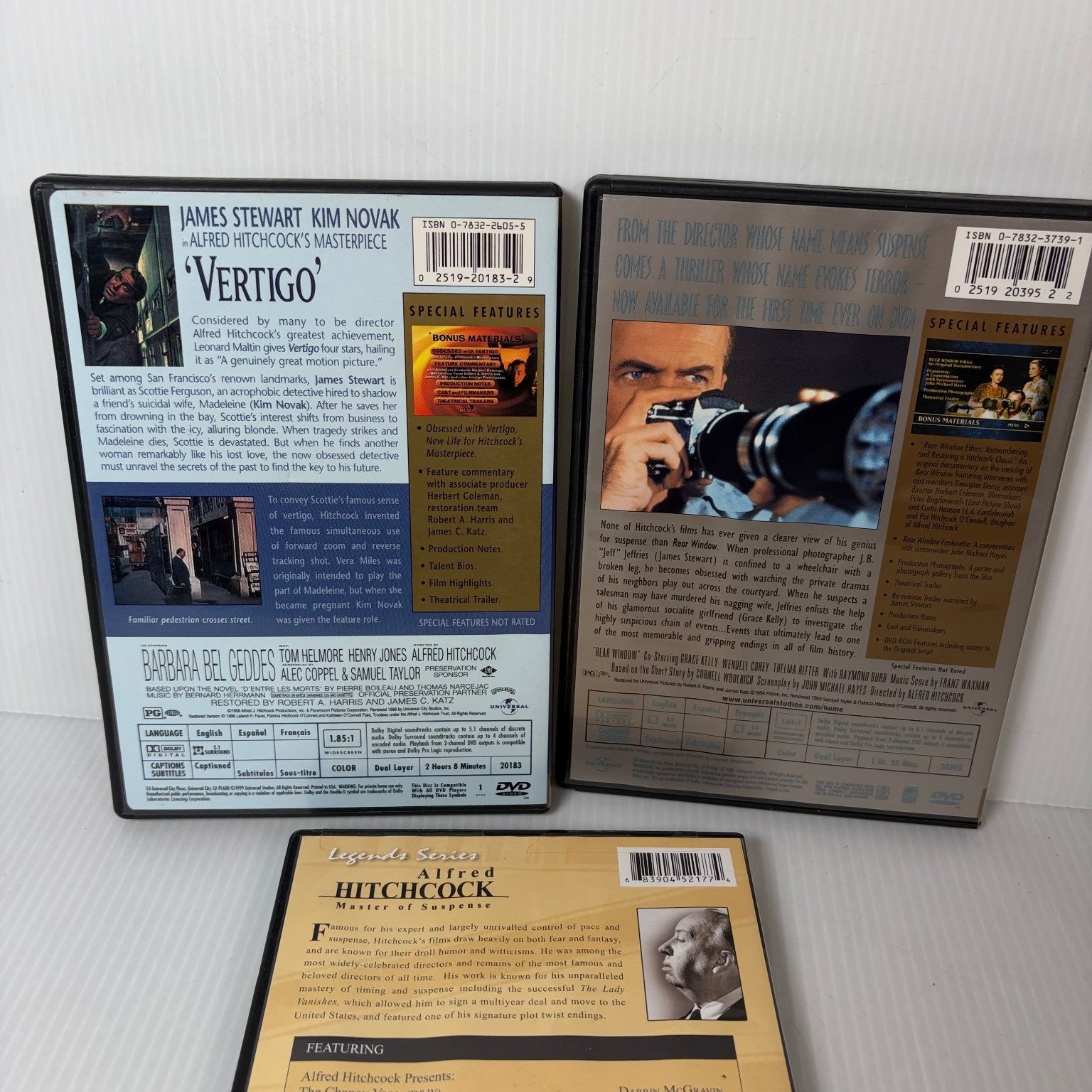Alfred Hitchcock DVD Collection: Vertigo, Rear Window, Master of Suspense 10