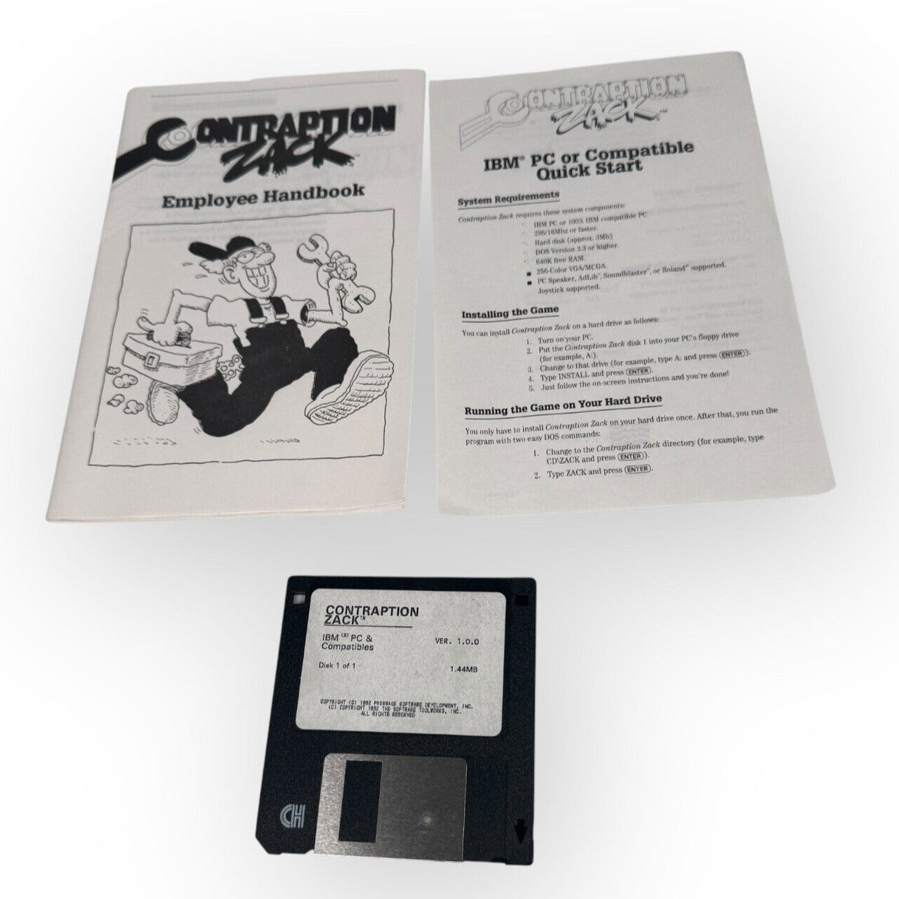 Contraption Zack Retro IBM PC Compatible 3.5" Floppy Platformer Game