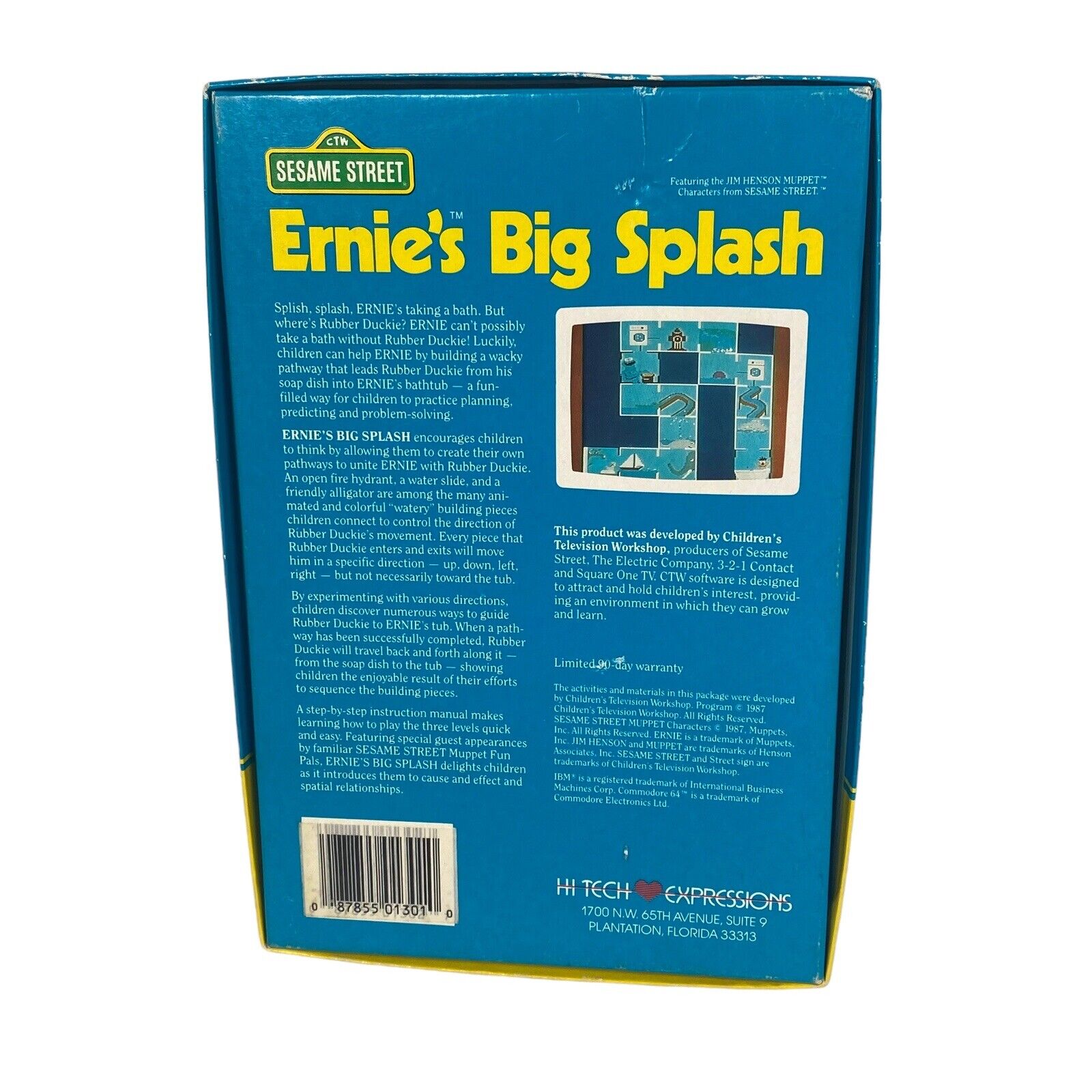 Sesame Street Ernie's Big Splash Commodore Computer Game Software Complete VTG