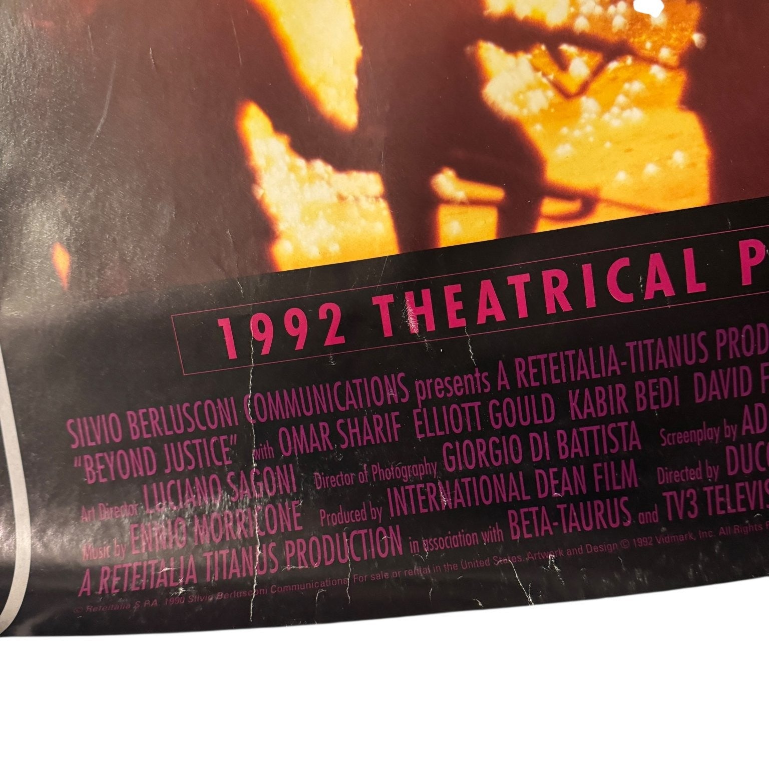 Beyond Justice 1992 One-Sheet Movie Poster Action Thriller Rutger Hauer 40"x27"