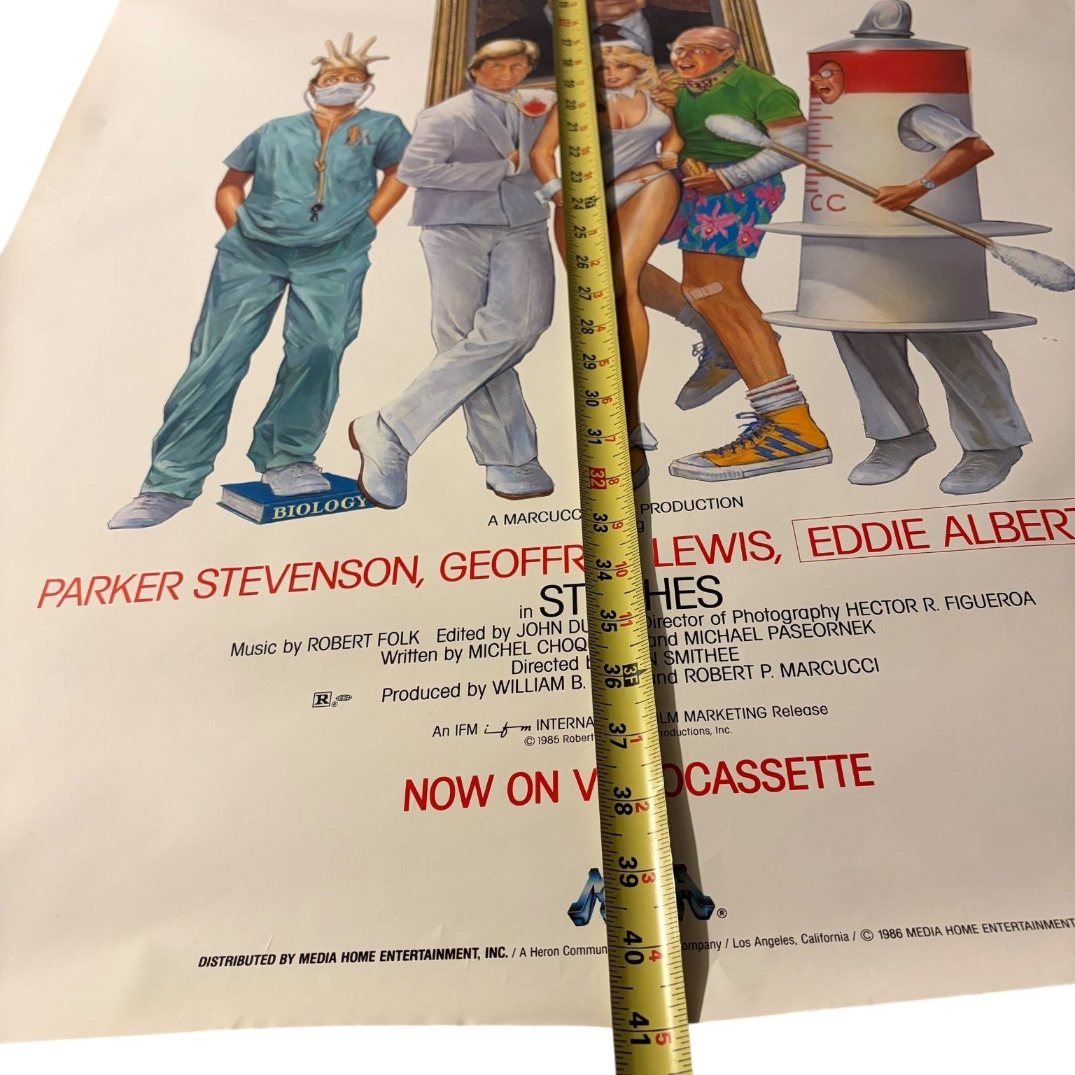 Stitches 1985 Video Store Movie Poster Parker Stevenson Eddie Albert Comedy