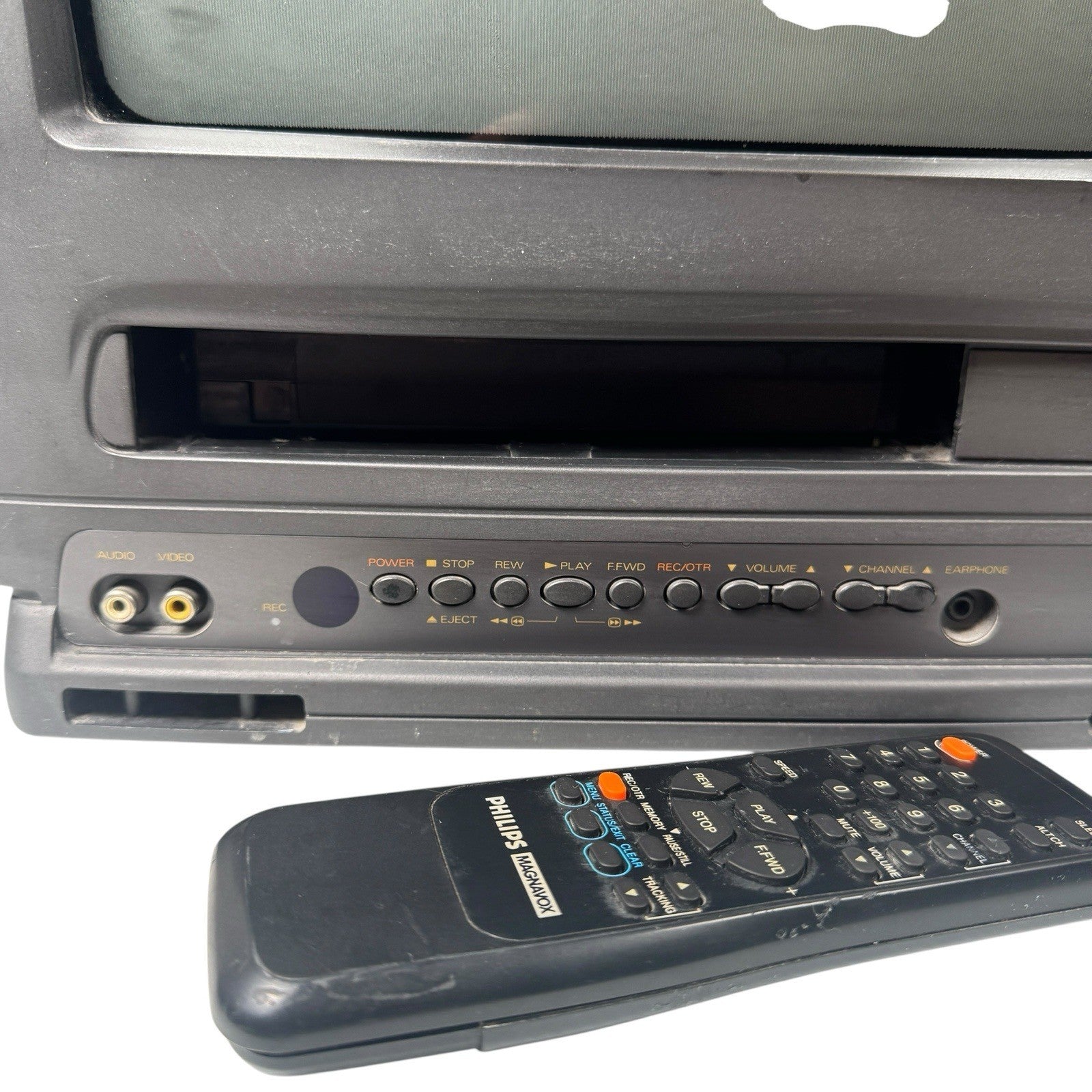 Vintage 90s Philips CCX132AT01 13” Combo TV VCR AS IS Parts Or Repair w/ Remote