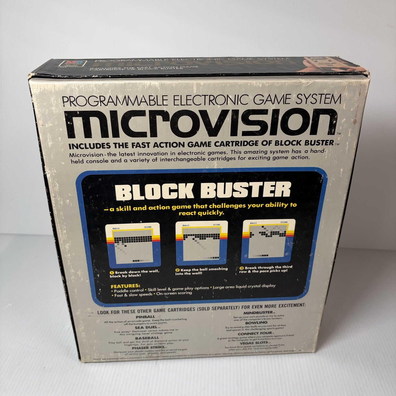 AS IS Milton Bradley Microvision Programmable Electronic Game System w/ 3 Games