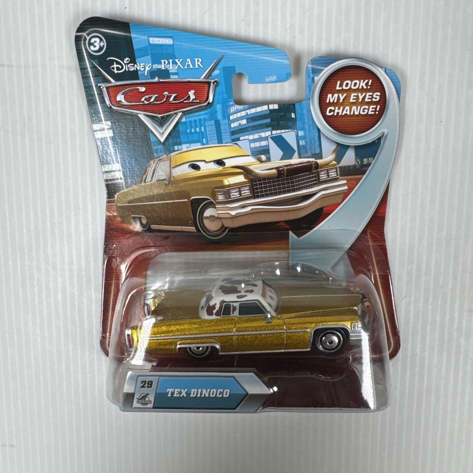 2010 Disney Pixar Cars Look! My Eyes Change! Tex Dinoco #29 NEW!