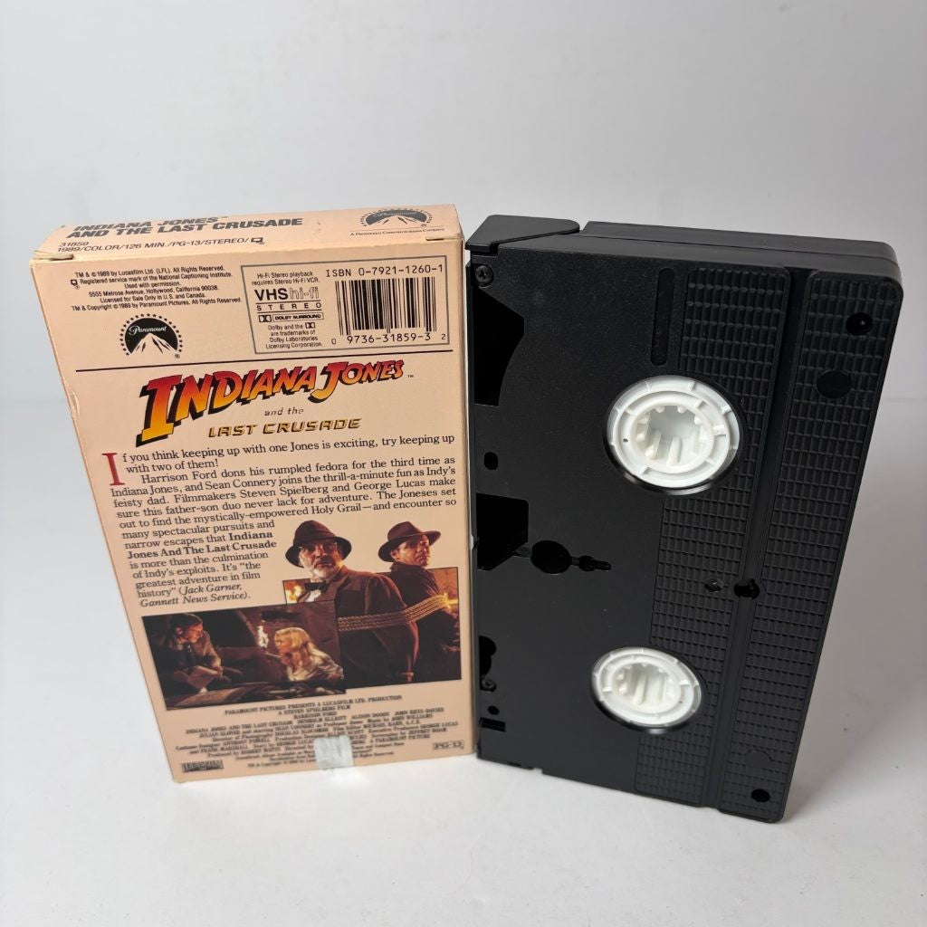 Indiana Jones and the Last Crusade VHS 1989 Paramount Harrison Ford Hi-Fi Stereo
