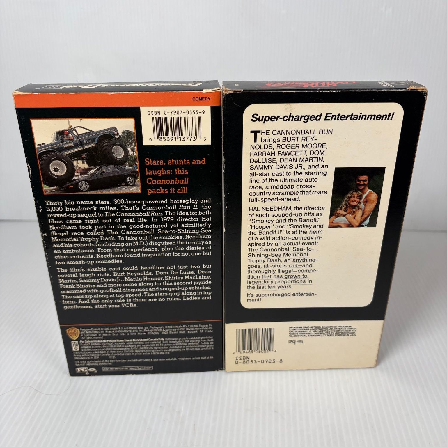 Cannonball Run 1 & 2 VHS 1981 1984 Comedy Action Hal Needham Vestron Warner