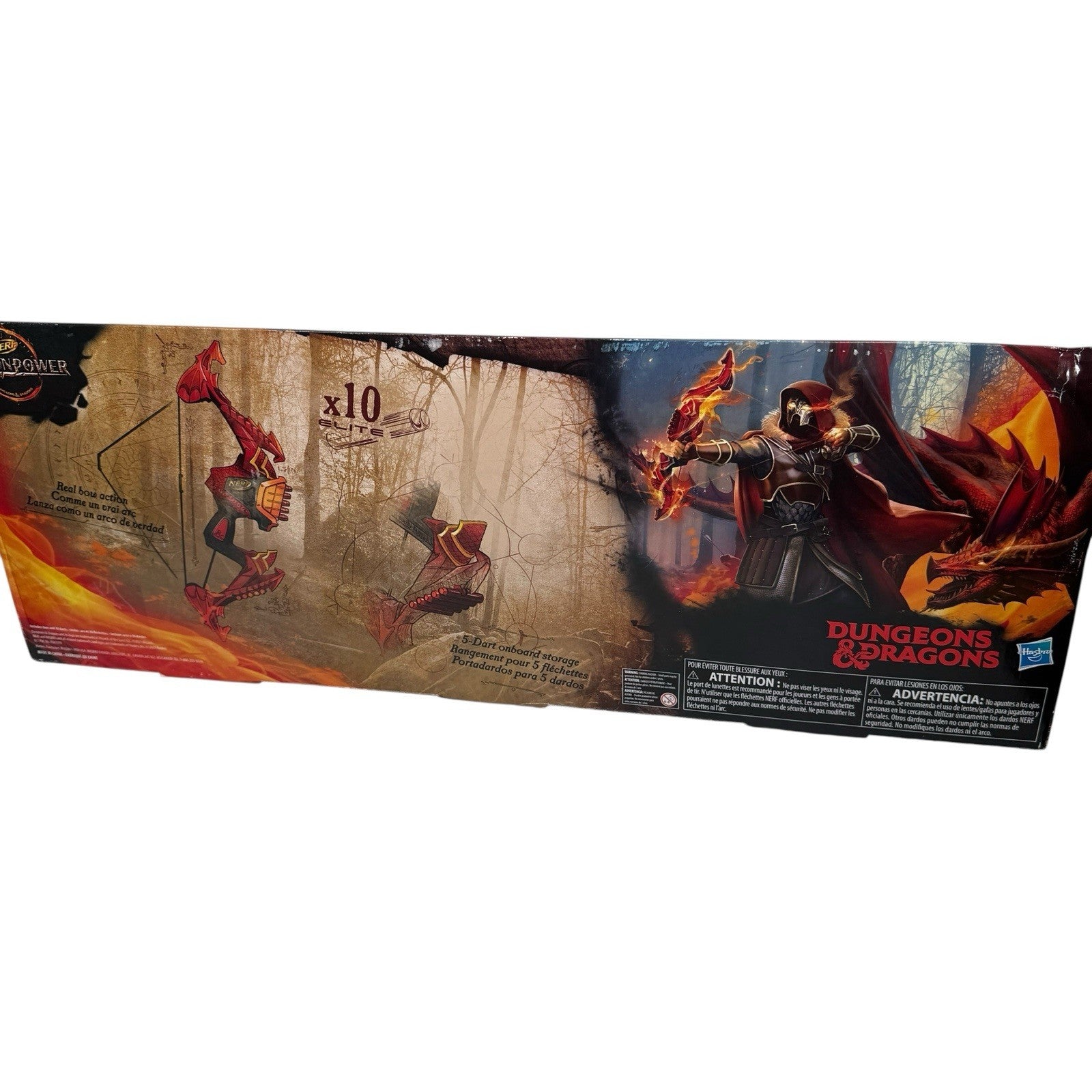 NERF DragonPower Skyblaze Dart Bow Blaster + 10 Darts Dungeons & Dragons Toy Gun