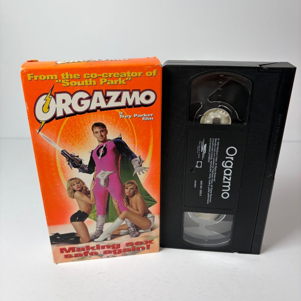 Orgazmo VHS Trey Parker 1999 Unrated Comedy South Park Creator Rogue Pictures
