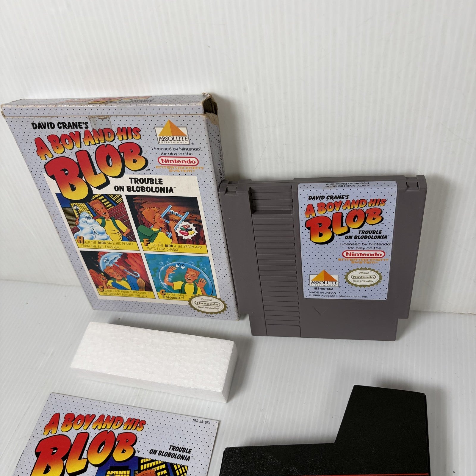 David Crane's A Boy and His Blob Nintendo NES Complete CIB W/ Foam
