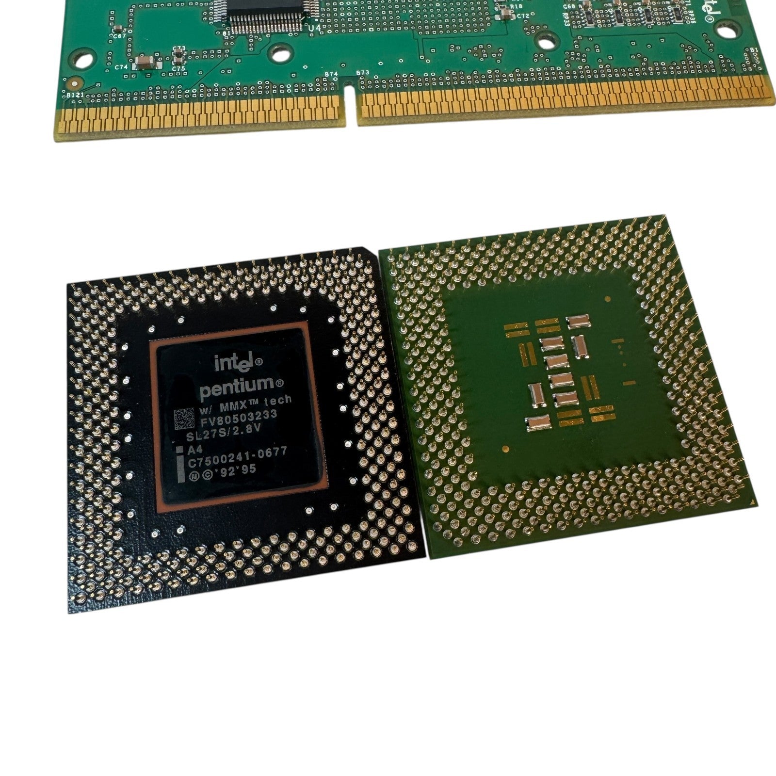 Vintage Intel Pentium Lot of 3 Processors Pentium III & MMX 233 Retro CPUs