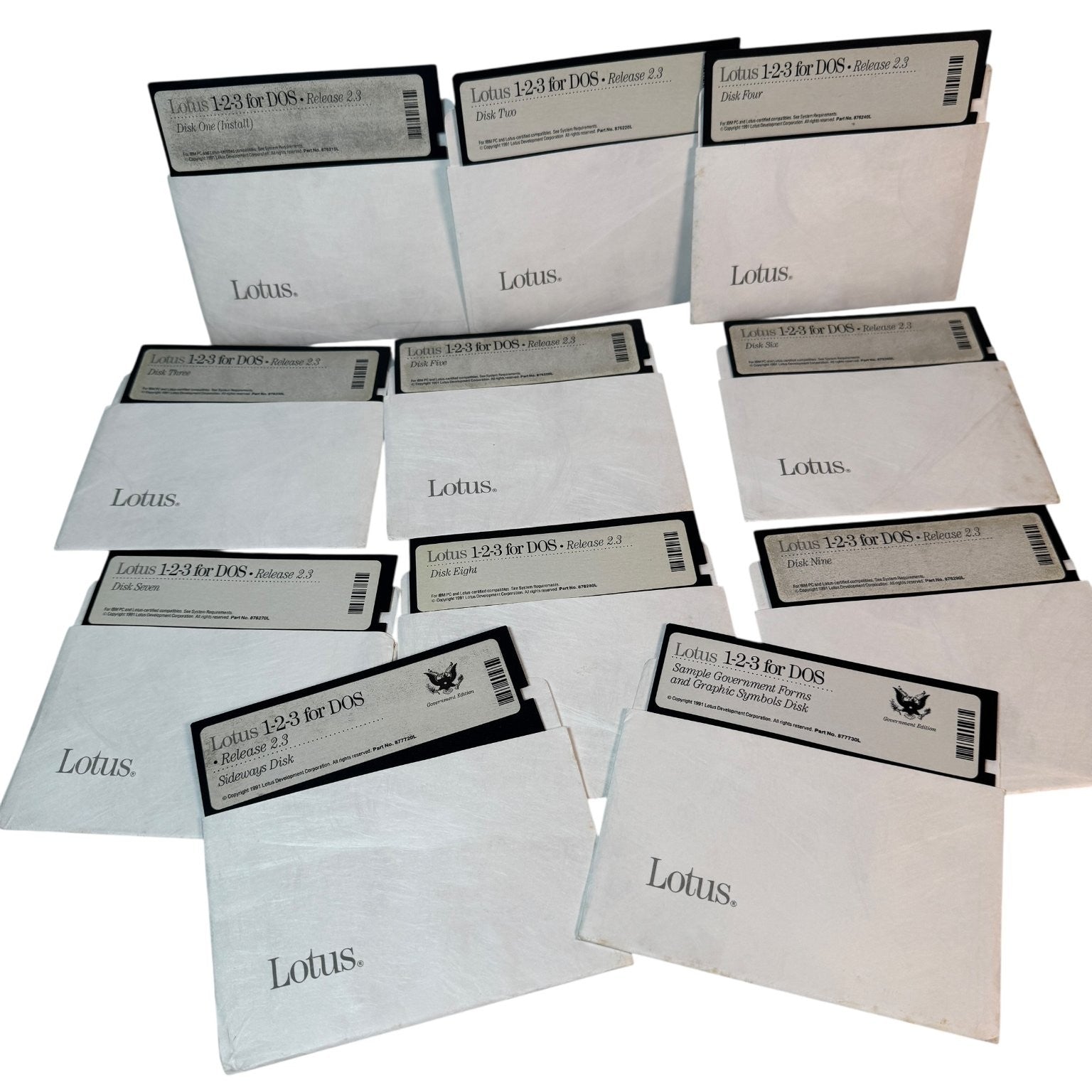 Lotus 1-2-3 for DOS Release 2.3 Vintage PC Spreadsheet Program 10 Disks