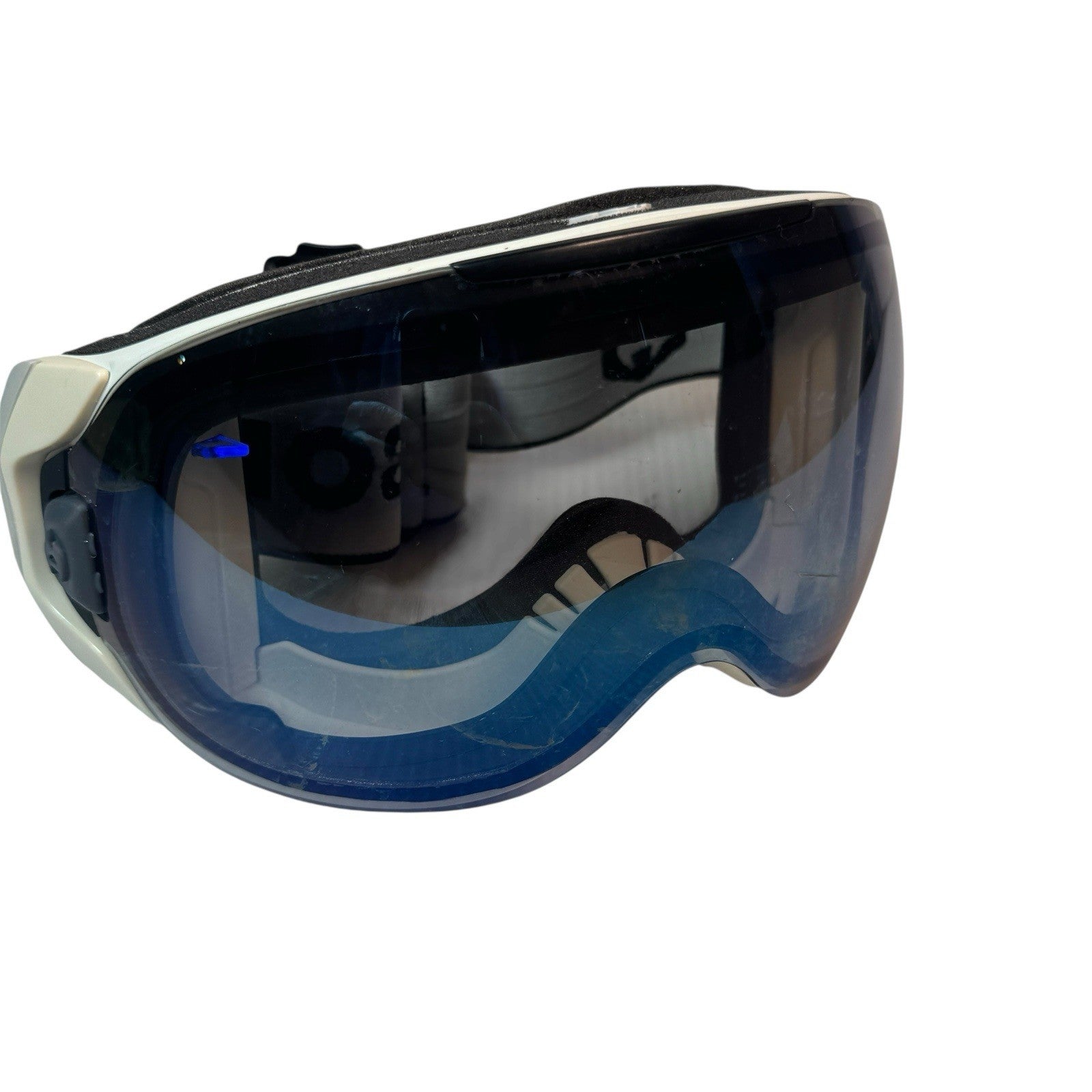 Abom Heated Anti-Fog Ski Snowboard Goggles White Frame Blue Lens