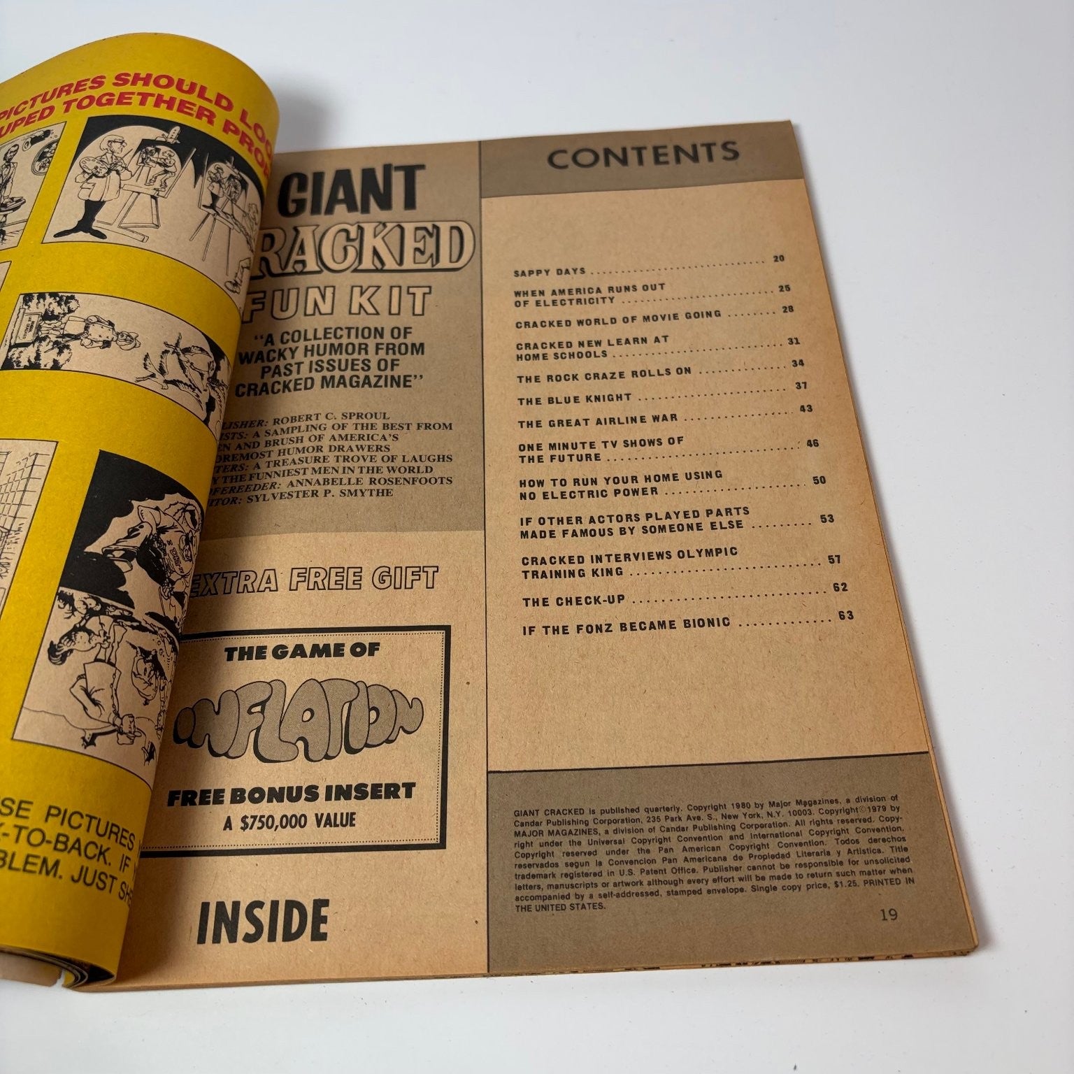 Giant Cracked Fun-Kit Magazine July 1980 Art Masterpieces Inflation Game