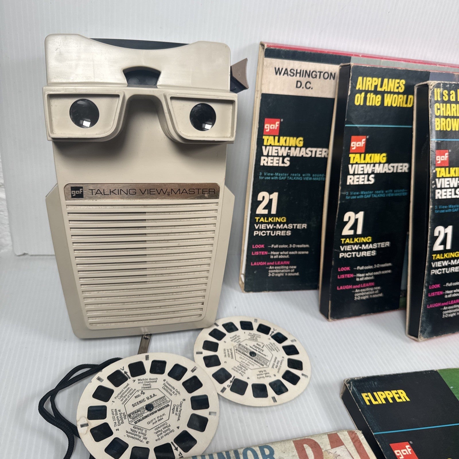 1970's GAF Talking View Master Lot Snoopy Bambi Happy Days & More (Read As Is)