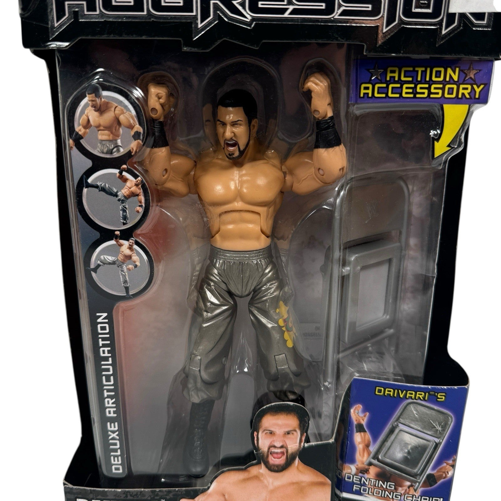 WWE Wrestling Deluxe Aggression Daivari Action Figure w/Denting Folding Chair