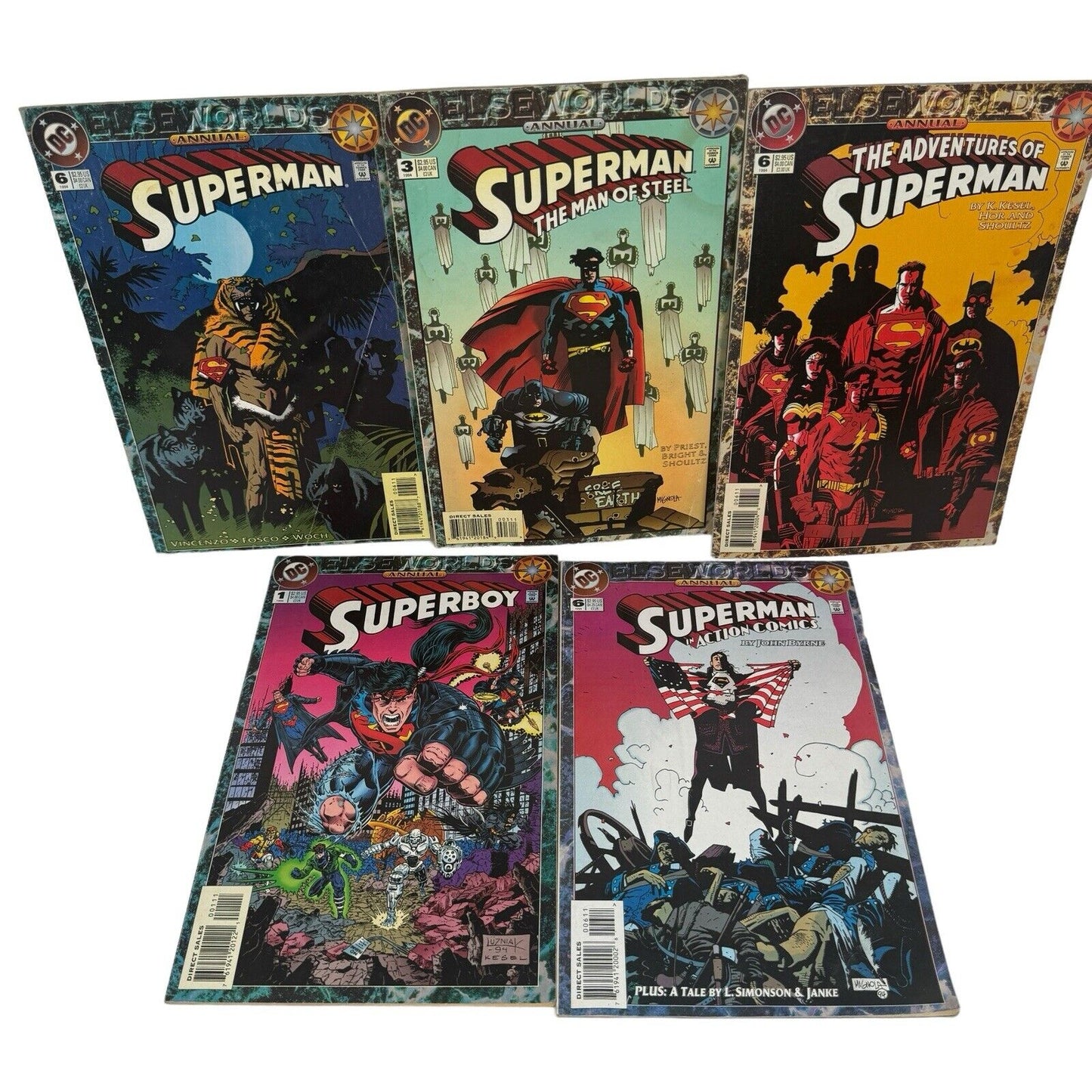 Lot Of 13 VTG 1994 DC Elseworlds ANNUALS Comics Superman Batman Titans & More