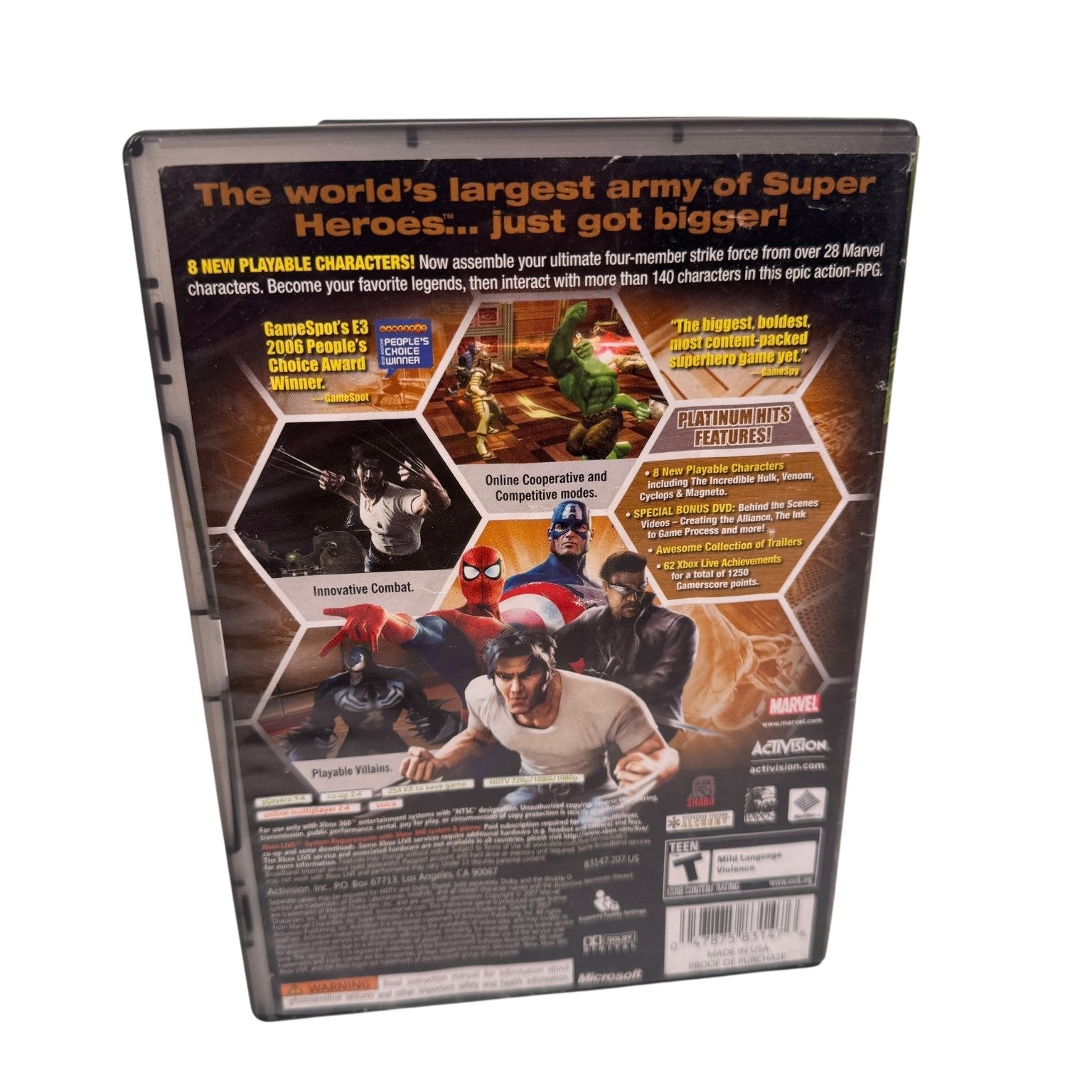 Marvel Ultimate Alliance Special Edition Platinum Hits Xbox 360 (No Bonus Disc)