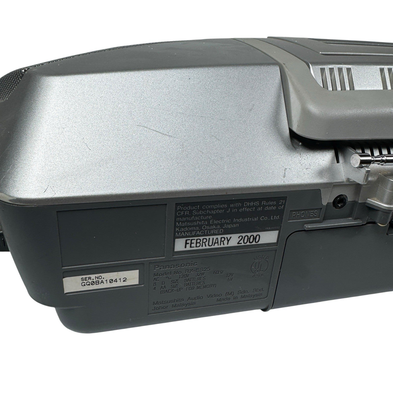 Vintage Y2K Panasonic Power Blaster RX-ES20 Boombox CD & Cassette Tape Player