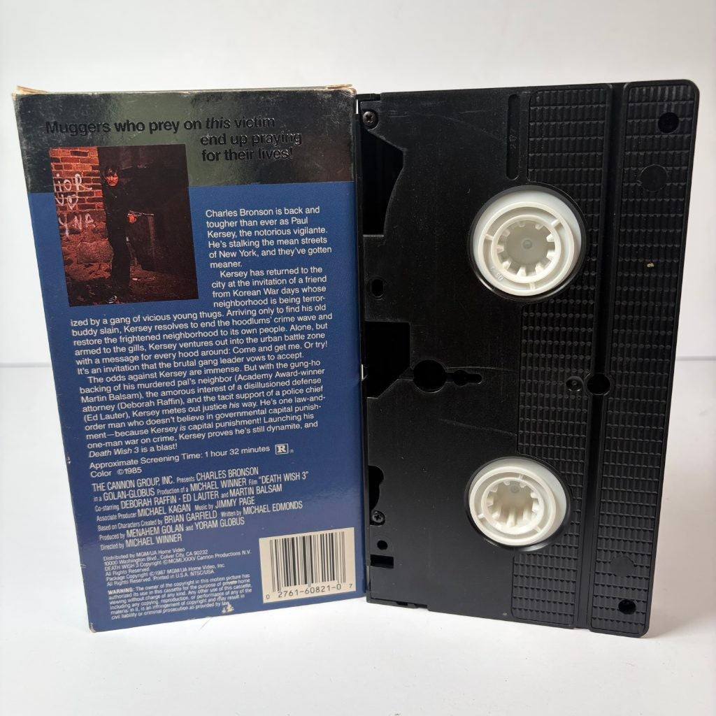 Death Wish 3 VHS Charles Bronson MGM/UA Cannon Films 1985 Action Vigilante