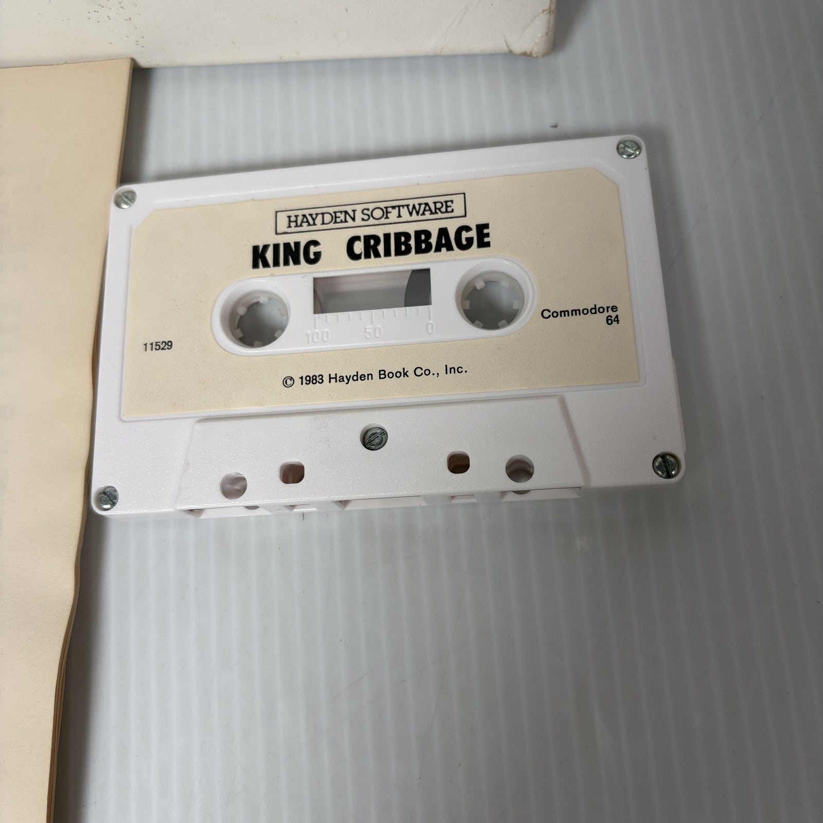 King Cribbage for Commodore 64 C64 Cassette Tape & Manual Hayden Software 1983