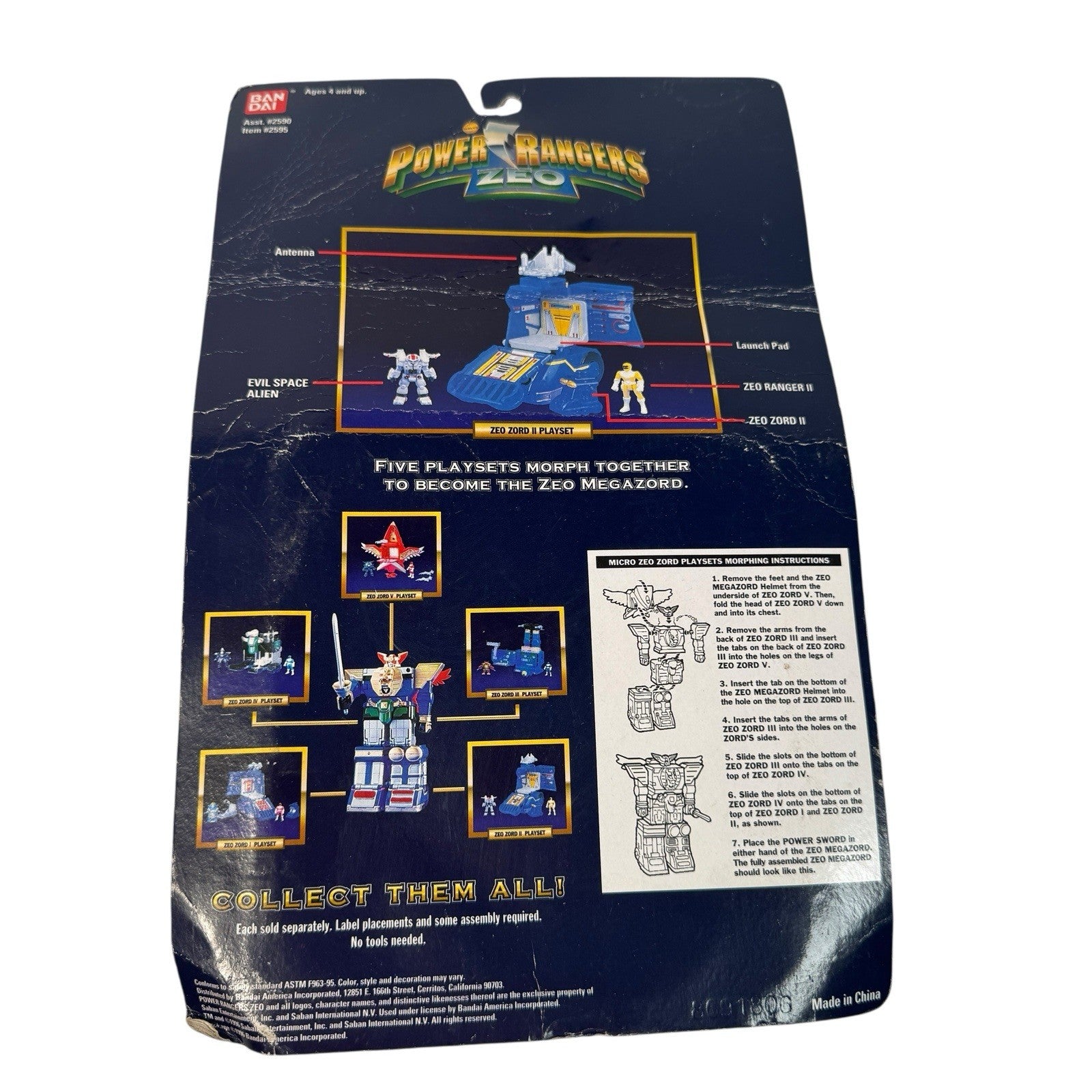 Power Rangers Zeo Yellow Ranger's Zeo Zord II Micro Playset 1996 with Box Wear