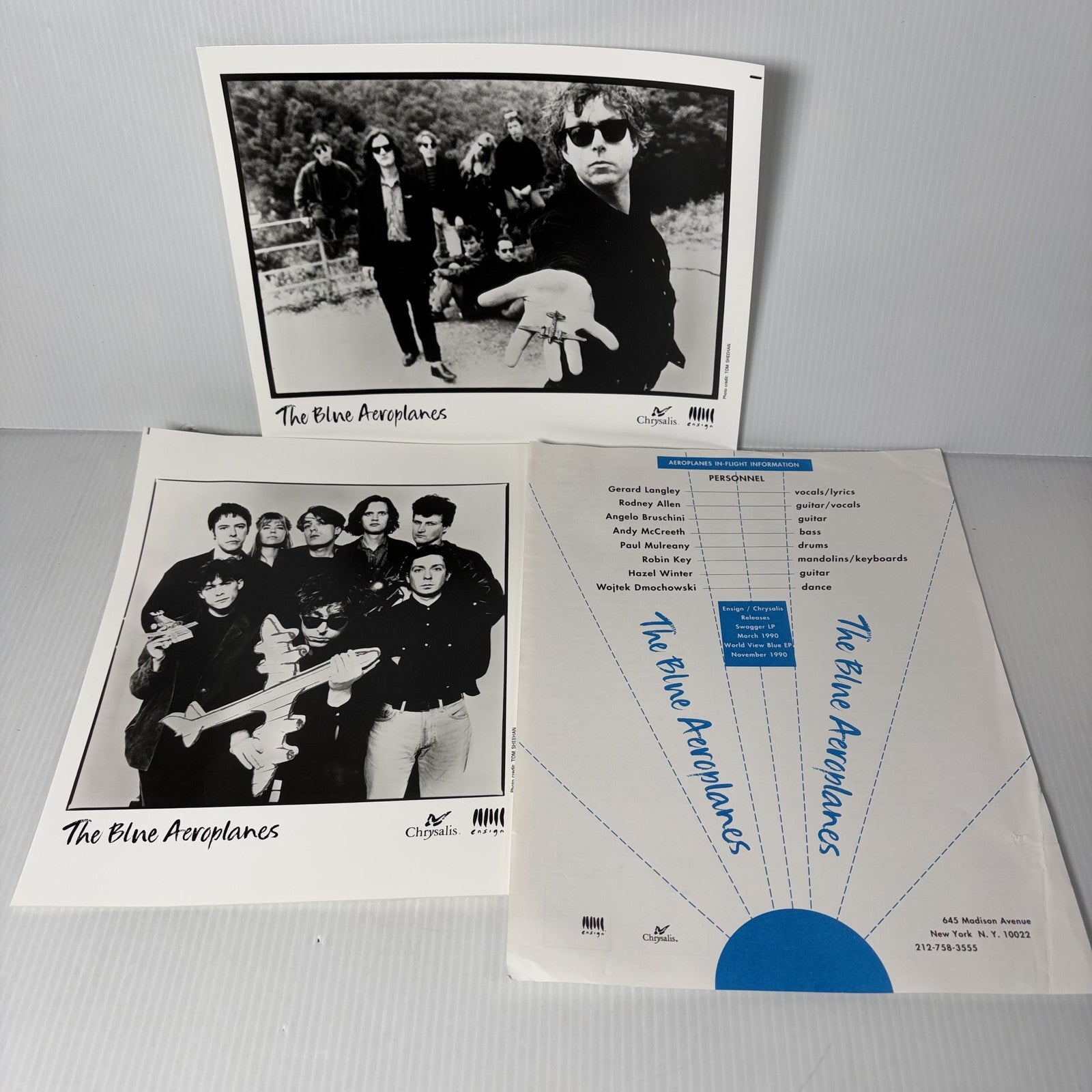 The Blue Aeroplanes Press Kit Photos & Flyer Chrysalis Ensign 1990 Music