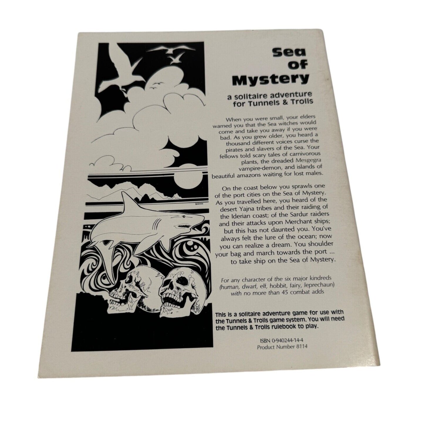 Sea of Mystery Solo 14 Solitaire Adventure Tunnels & Trolls 1st Print 1981