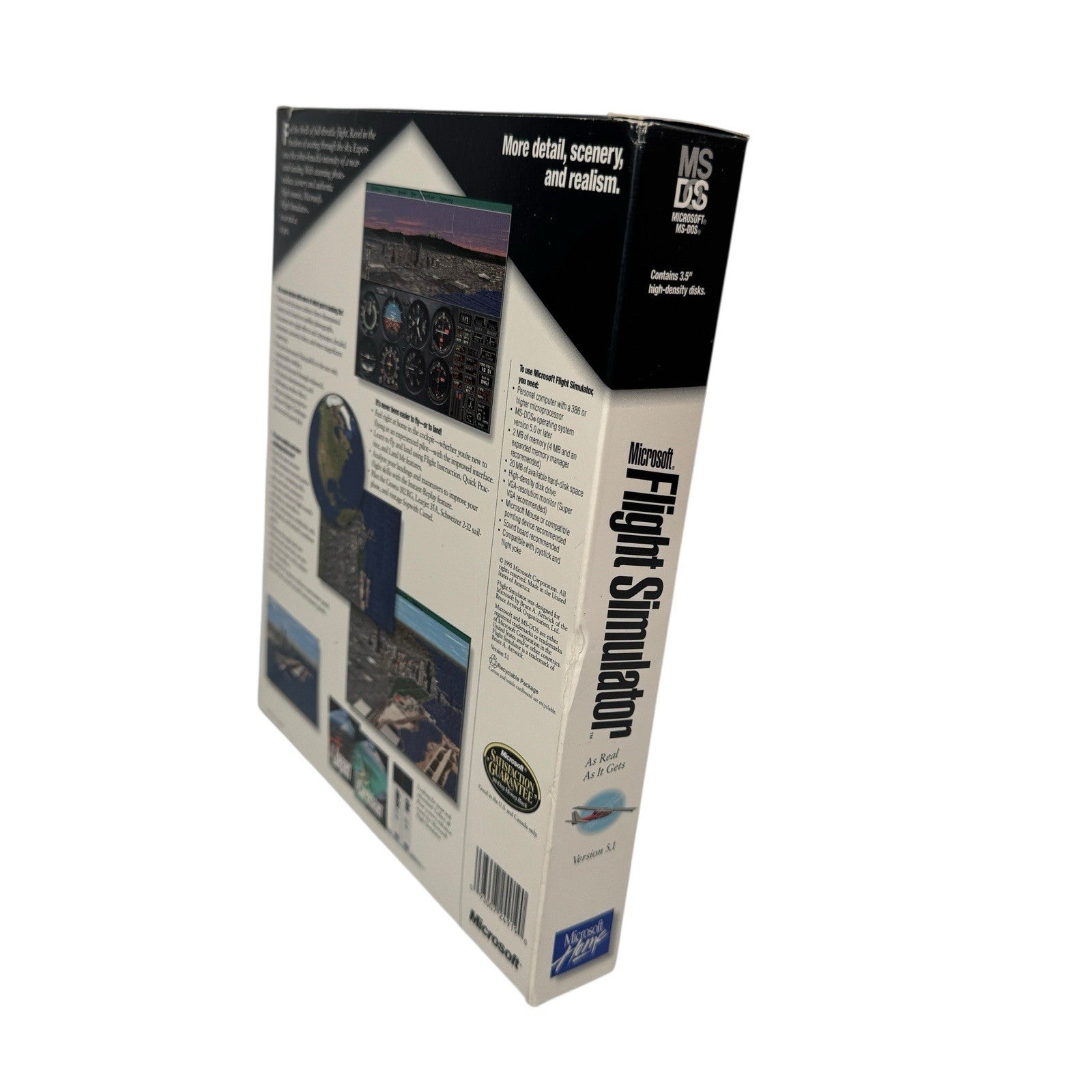 Microsoft Flight Simulator Version 5.1 3.5 Mm Floppy PC Big Box MS-DOS Game