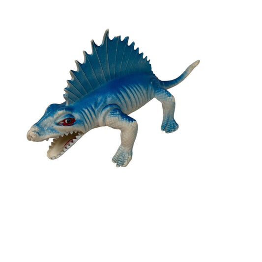 Imperial Dimetrodon 9" Blue Dinosaur Figure Vintage 1977 Hong Kong Rubber Toy