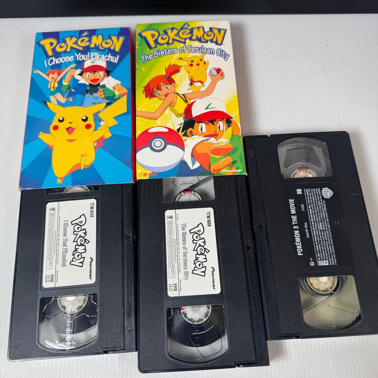 Pokémon VHS Lot of 10 1998 Anime Movie & Episodes Collection Johto, Movie & More