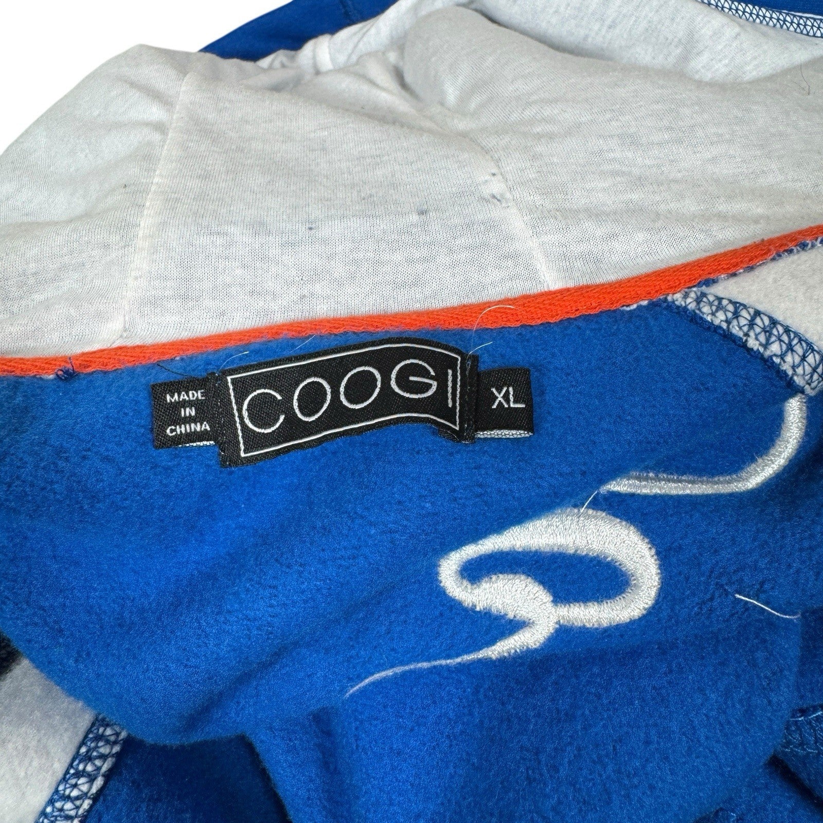 Coogi Expedition Australia Zip-Up Ski Hoodie Embroidery & 2-Tone Hood 80% Cotton