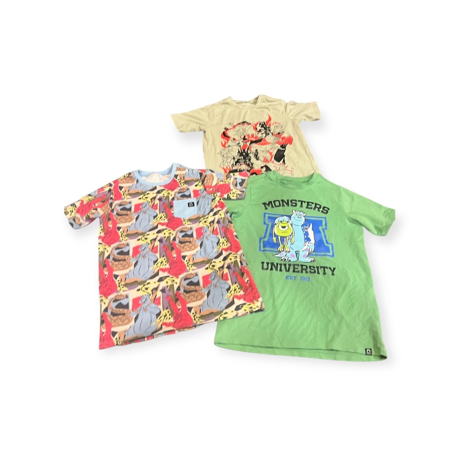 RAGS to Raches Kids T-Shirt Lot of 3 Size 9/10 Disney Shirts Monsters U & More