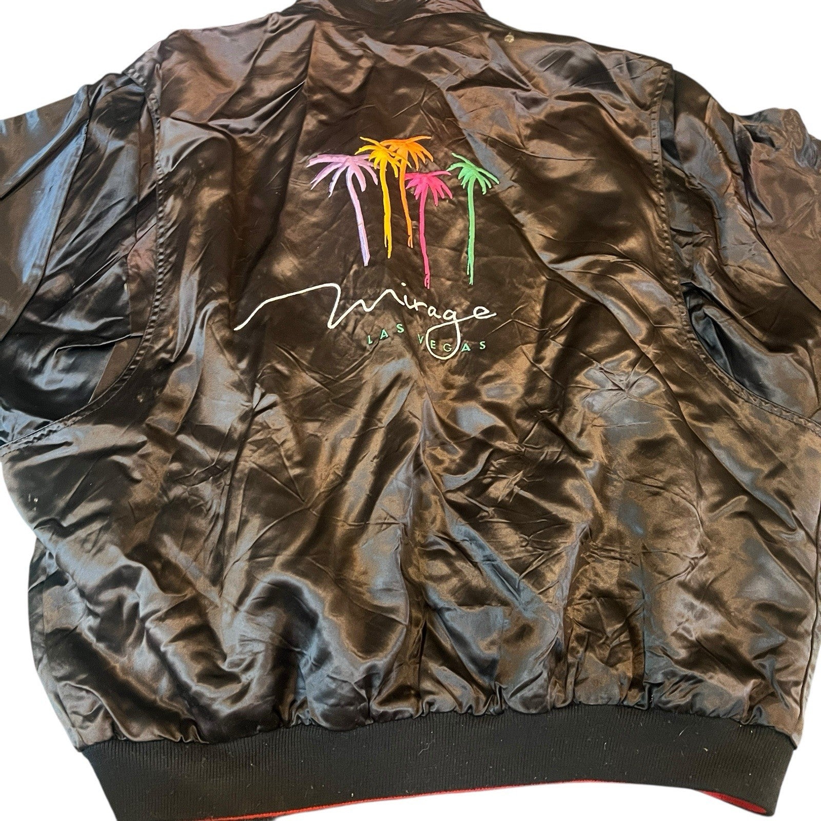 Vintage 1996 Mirage & Golden Nugget Reversible Bomber Jacket Signed