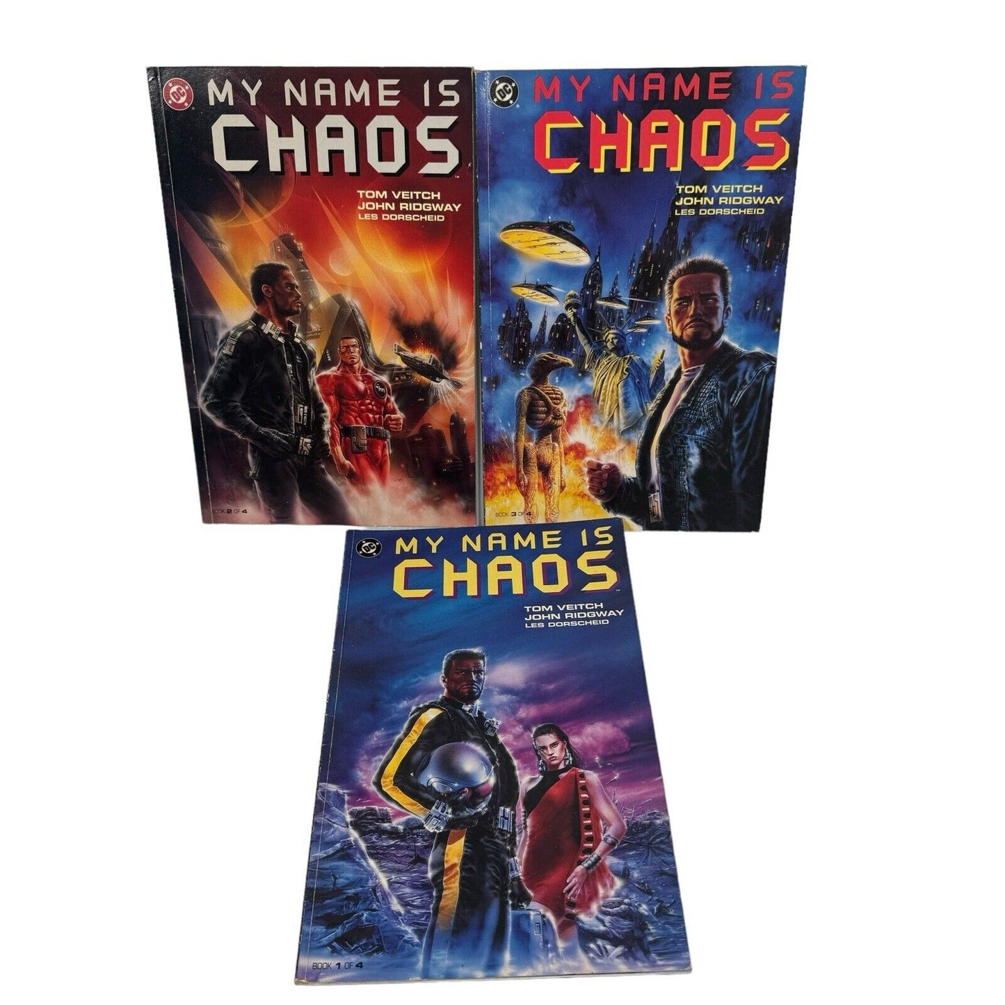 MY NAME IS CHAOS Lot Of 3; Vol. 1, 2, 3 Trade Paperback Books 1992 DC Universe