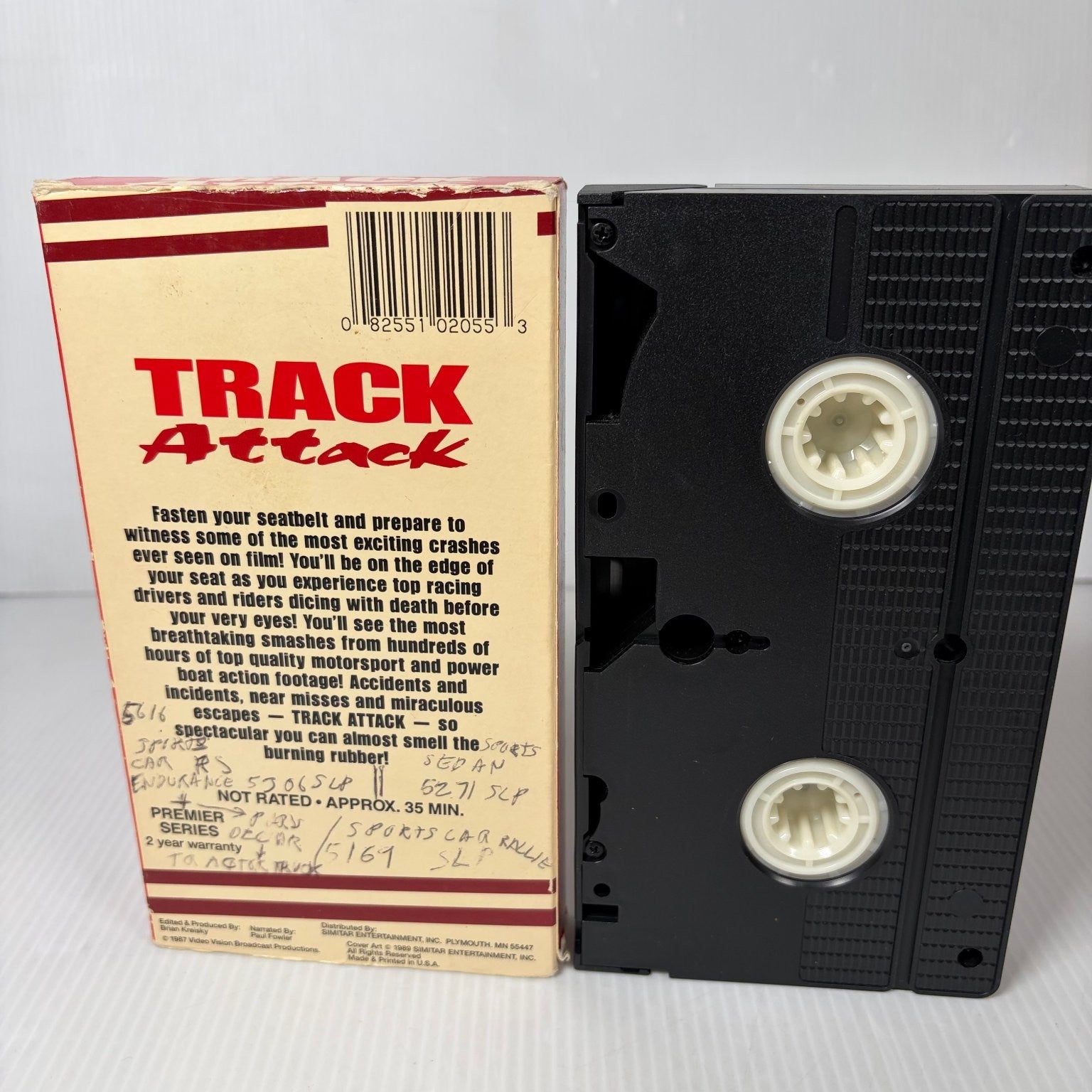 Track Attack VHS 1987 Motorsport Action Crashes Video Vision Hi-Fi