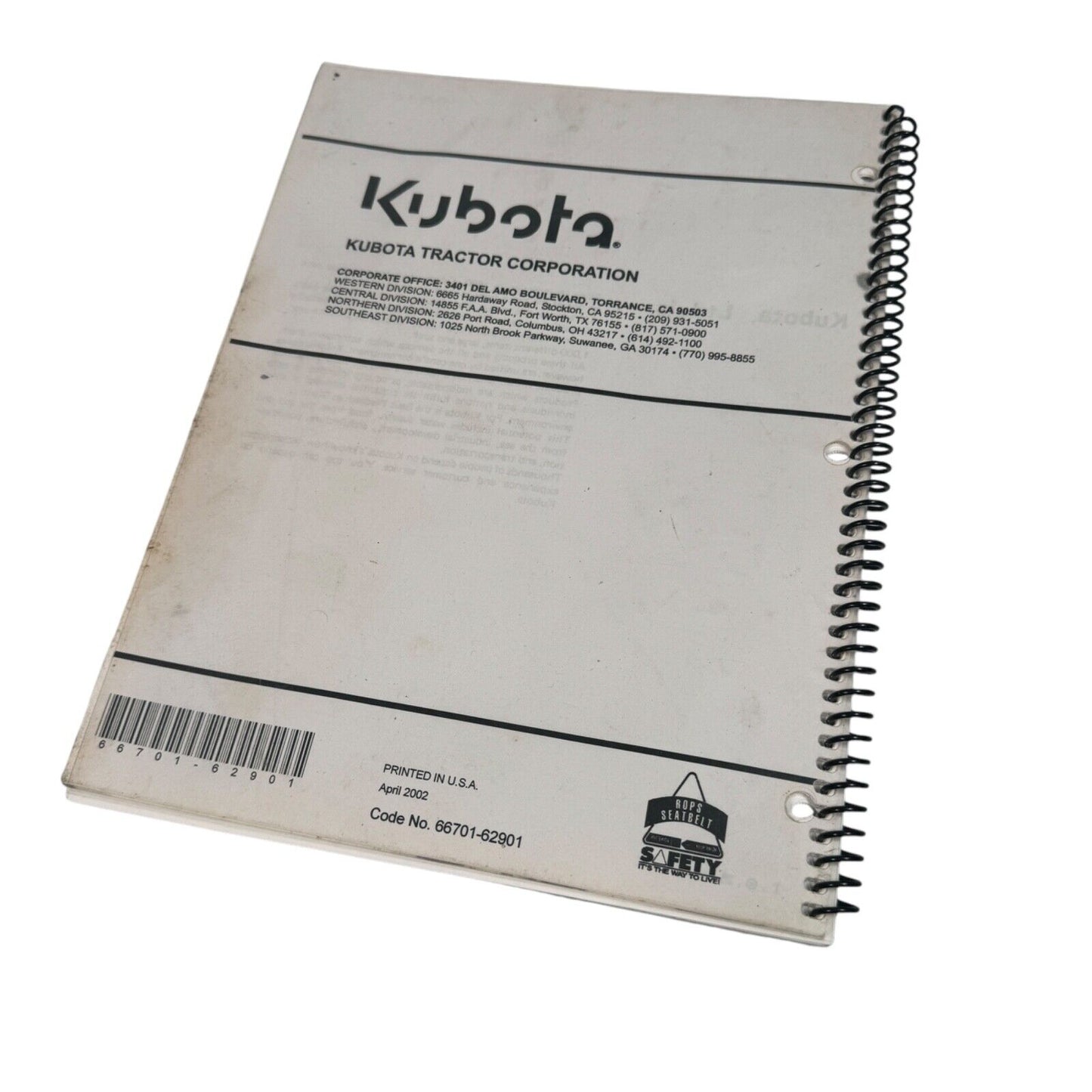 Kubota B5100 B6100 B7100 D E Tractor Operators Owners Manual Book B5100D B6100D