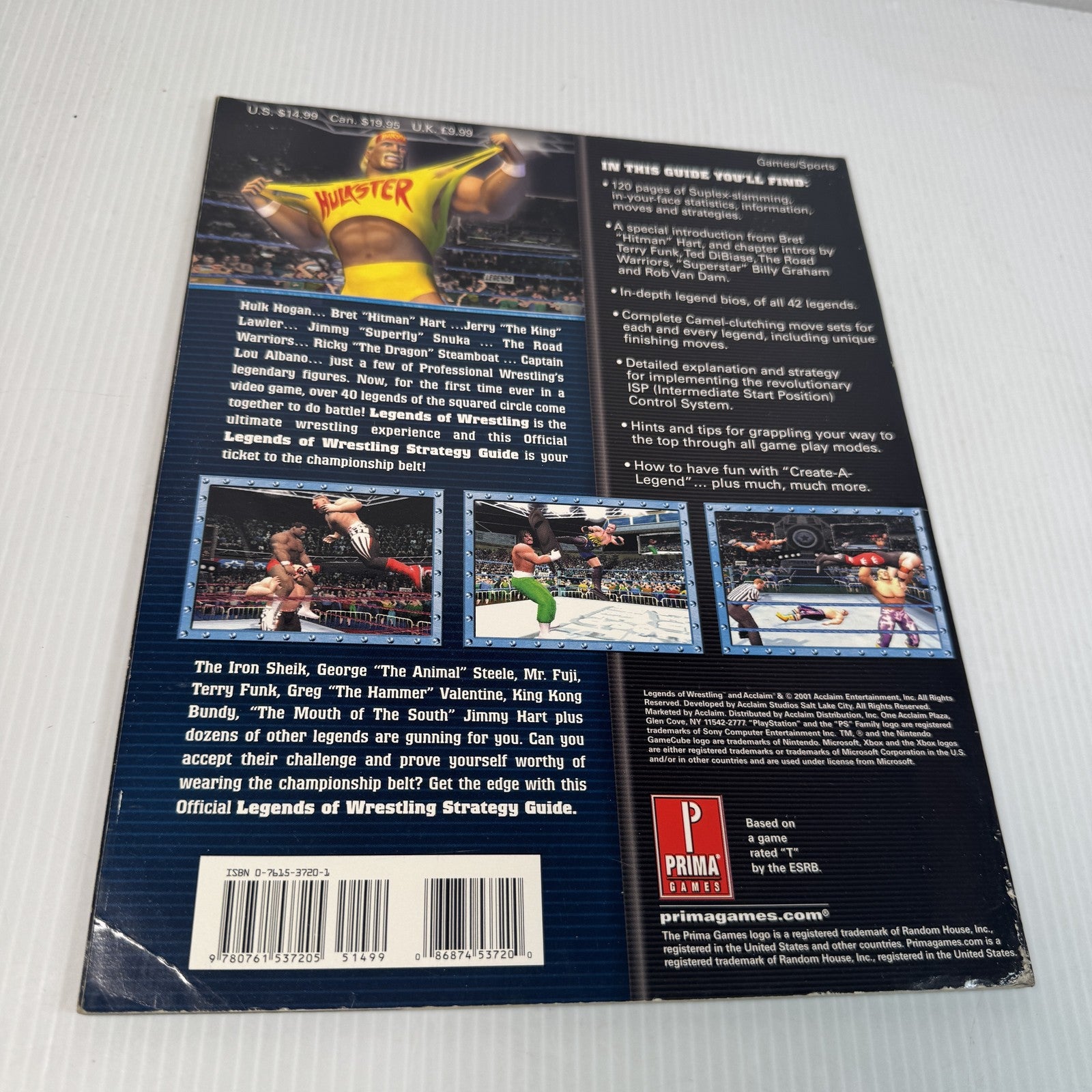 Legends Of Wrestling Strategy Guide Prima Games Acclaim Hulk Hogan Softcover WWE