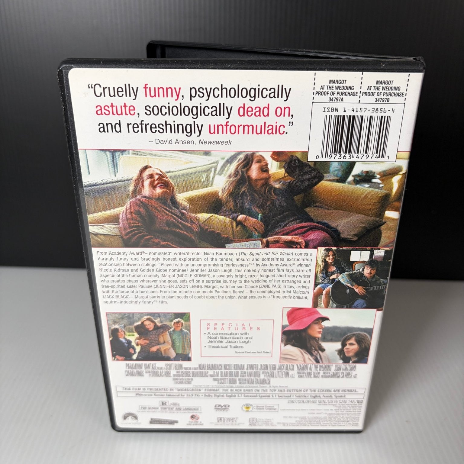 Margot at the Wedding DVD 2007 Nicole Kidman Jack Black Drama