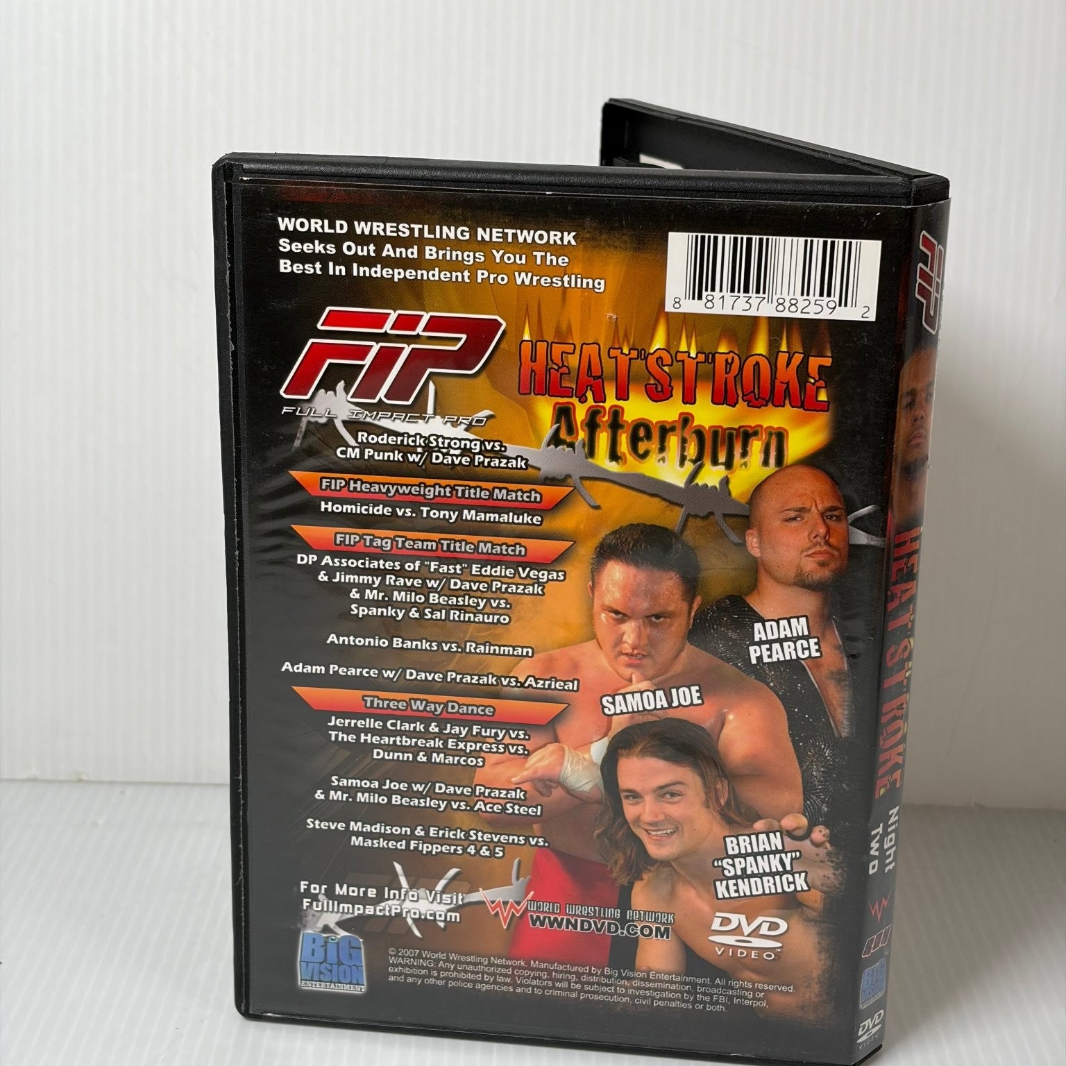 FIP Heat Stroke Afterburn Night 2 DVD 2007 CM Punk Samoa Joe Homicide Wrestling
