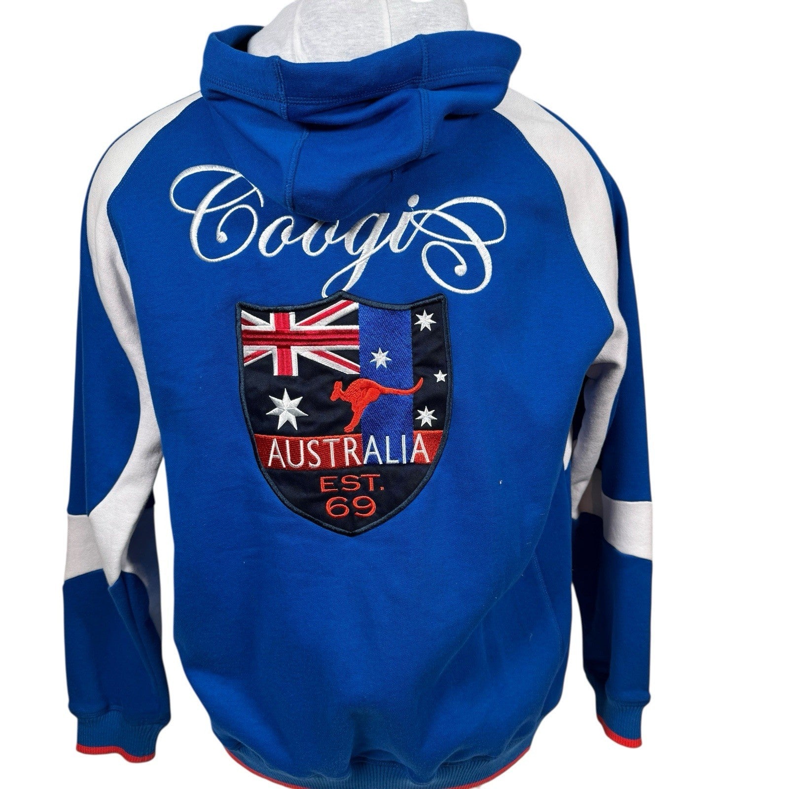 Coogi Expedition Australia Zip-Up Ski Hoodie Embroidery & 2-Tone Hood 80% Cotton